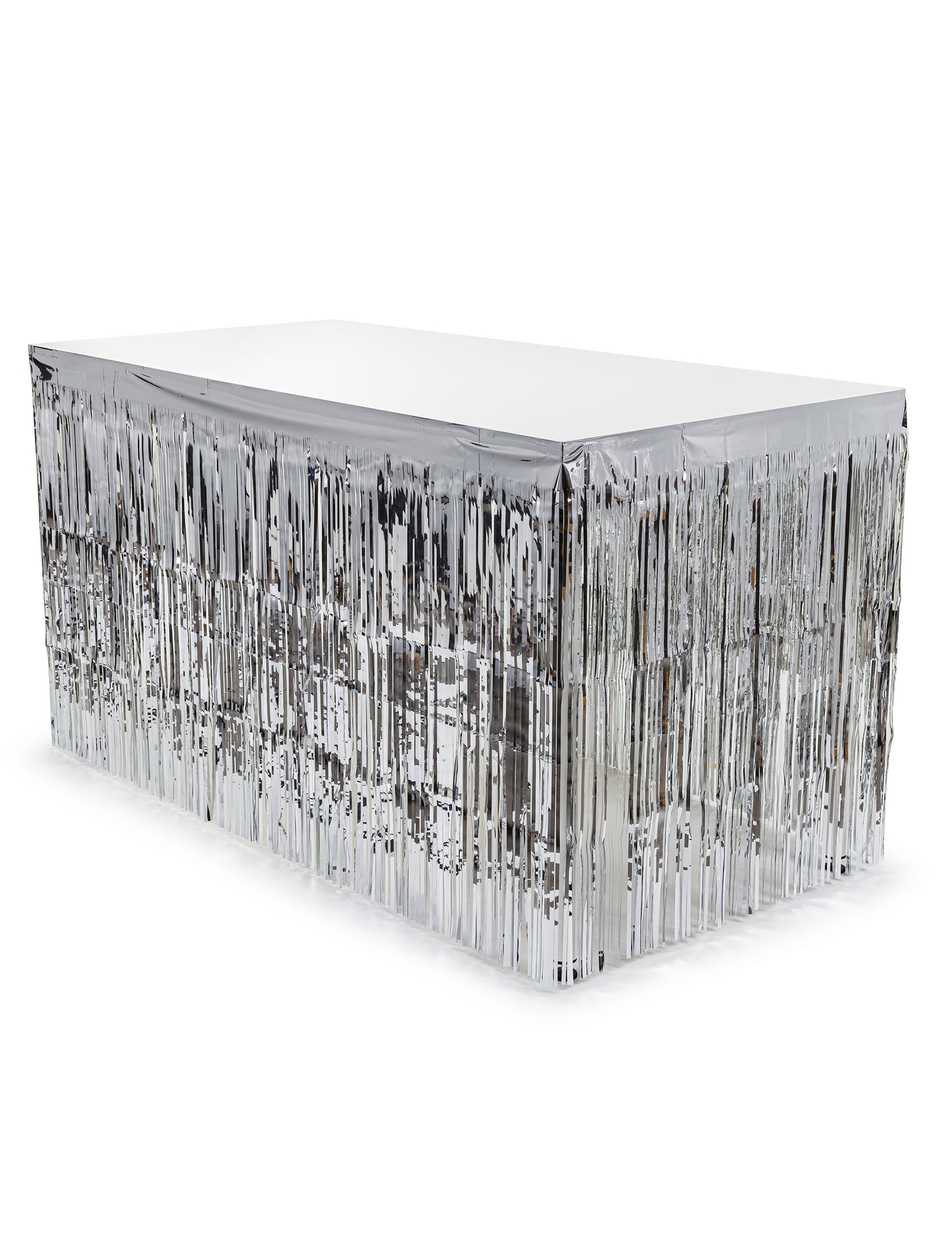 Jupe de table à franges argentées