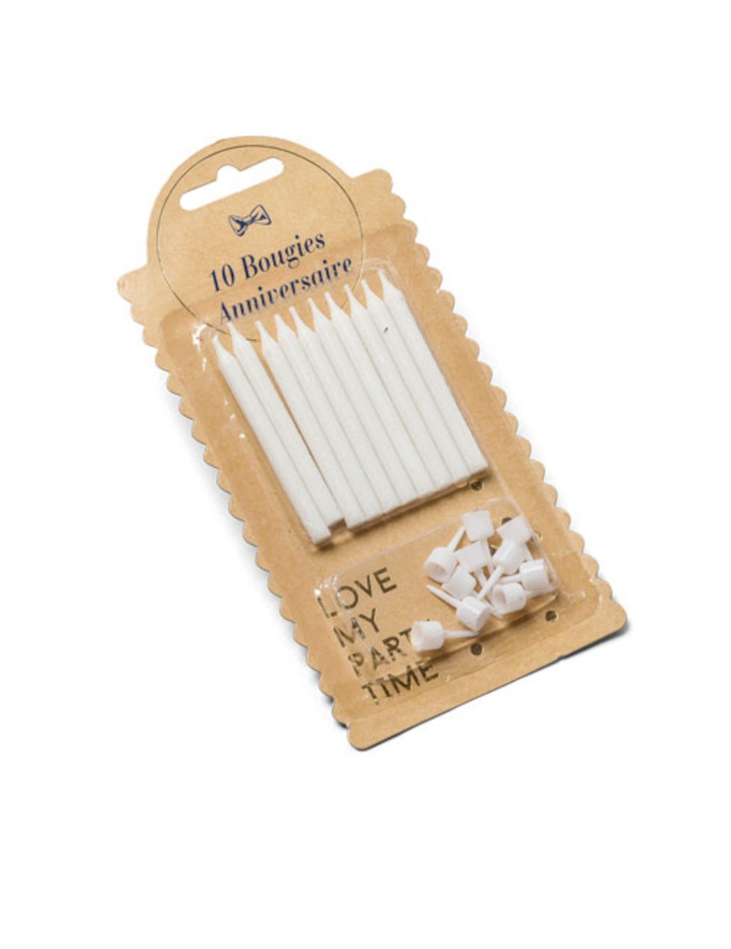 10 lumânări albe cu 6 bobeche-uri cm pentru ziua de naștere