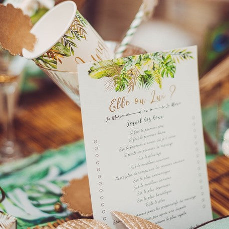 10 cărți de joc ea sau el fildeș tropical cu auriu 14 x 20 cm