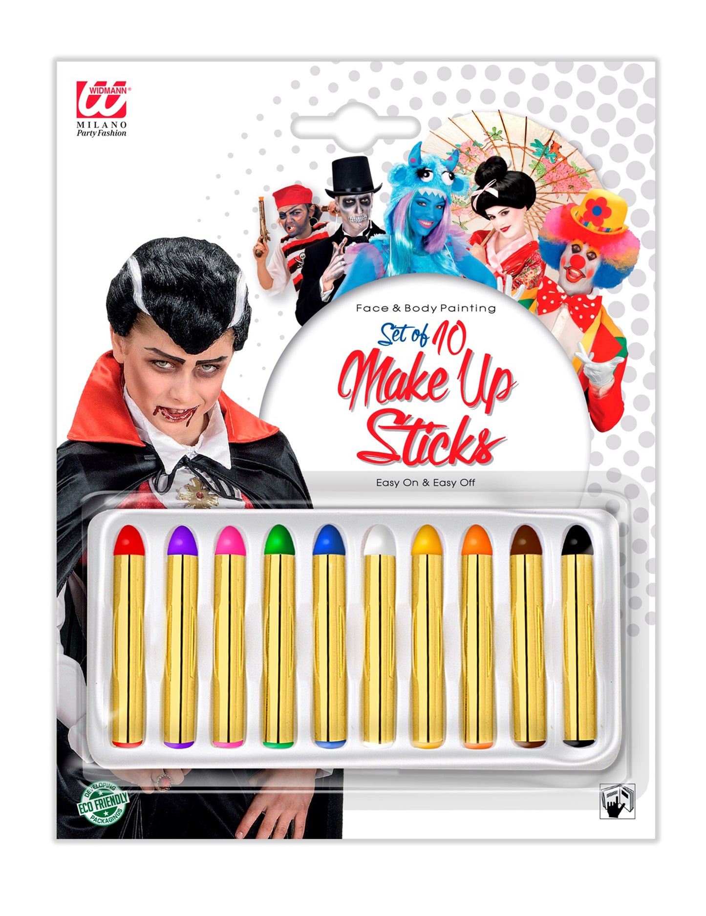 10 crayons de maquillage multicolores