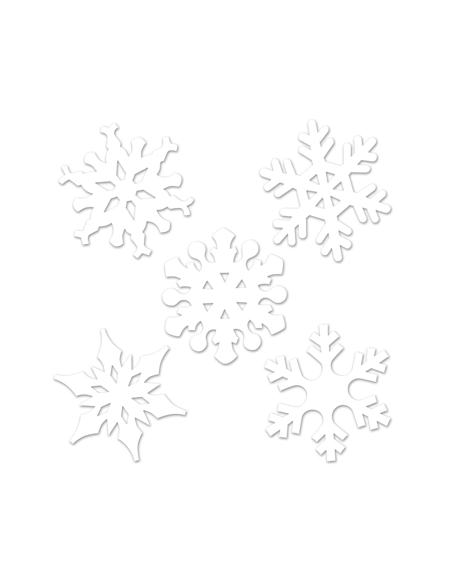 10 fulgi de zăpadă albi în carton 10 cm