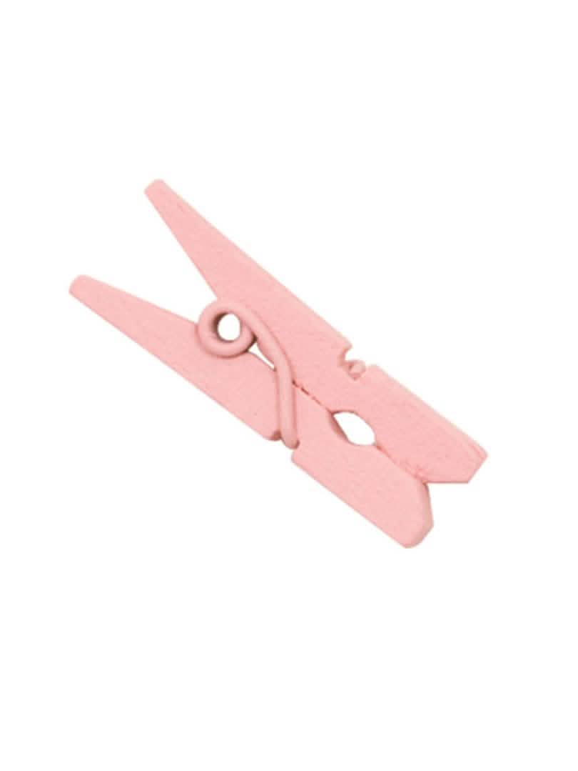 Mini-clame de rufe din lemn pentru decor, roz