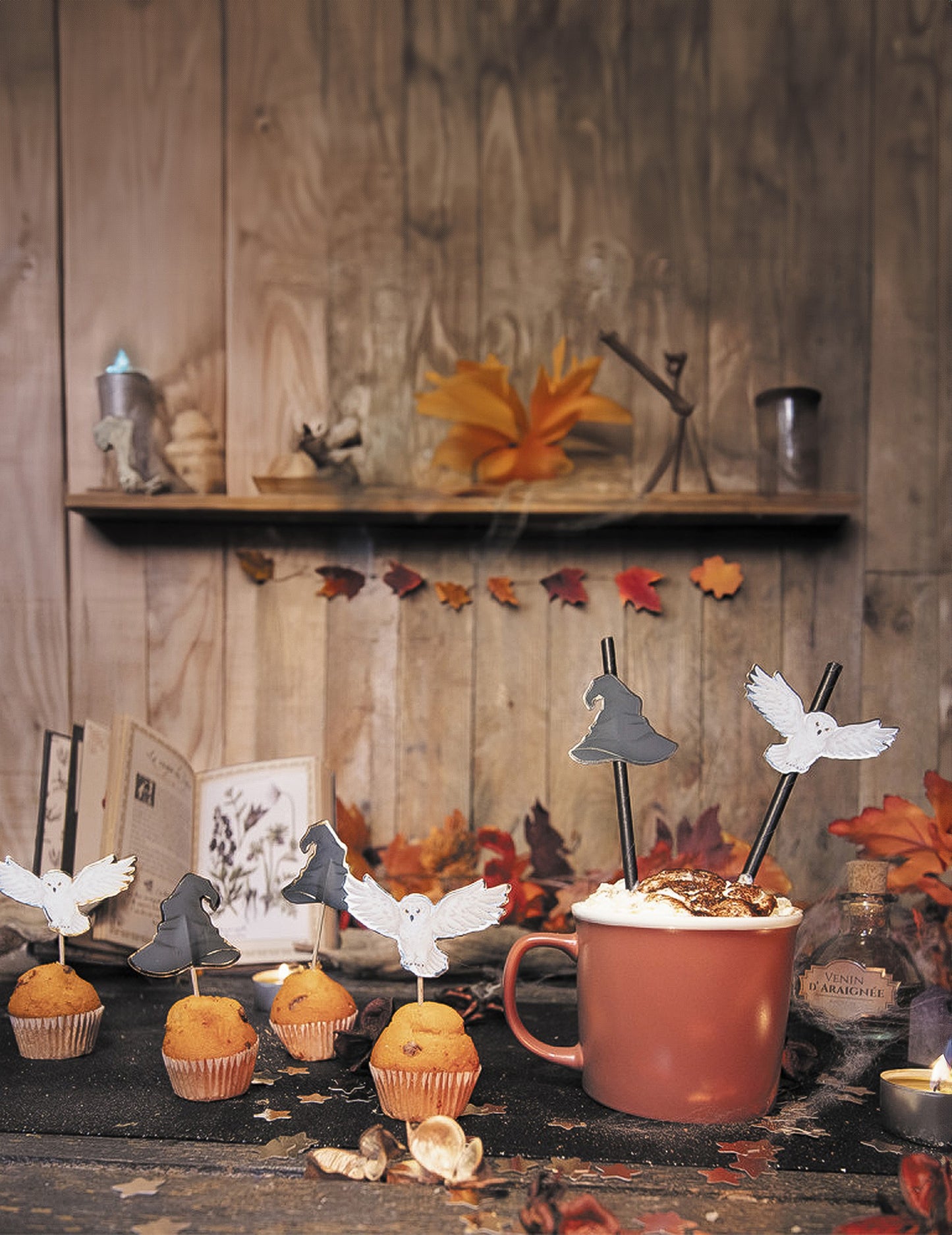 10 paie de carton ucenic vrăjitor negru 20 cm