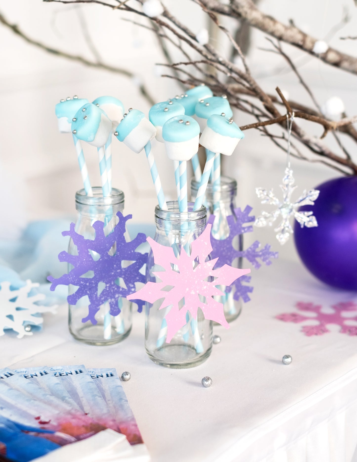 10 paie de carton cu dungi albastre pastelate 19,5 cm