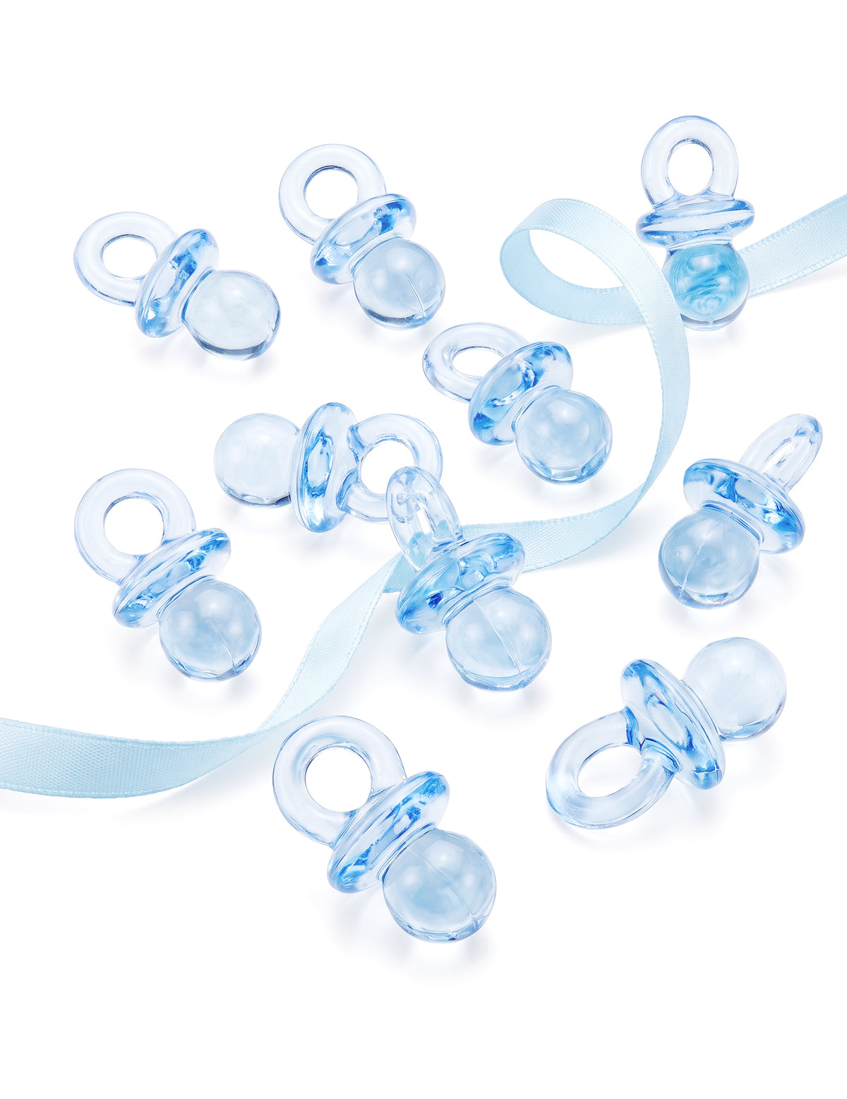 10 suzete plexiglas bleu ciel 2,5 cm pentru decorare