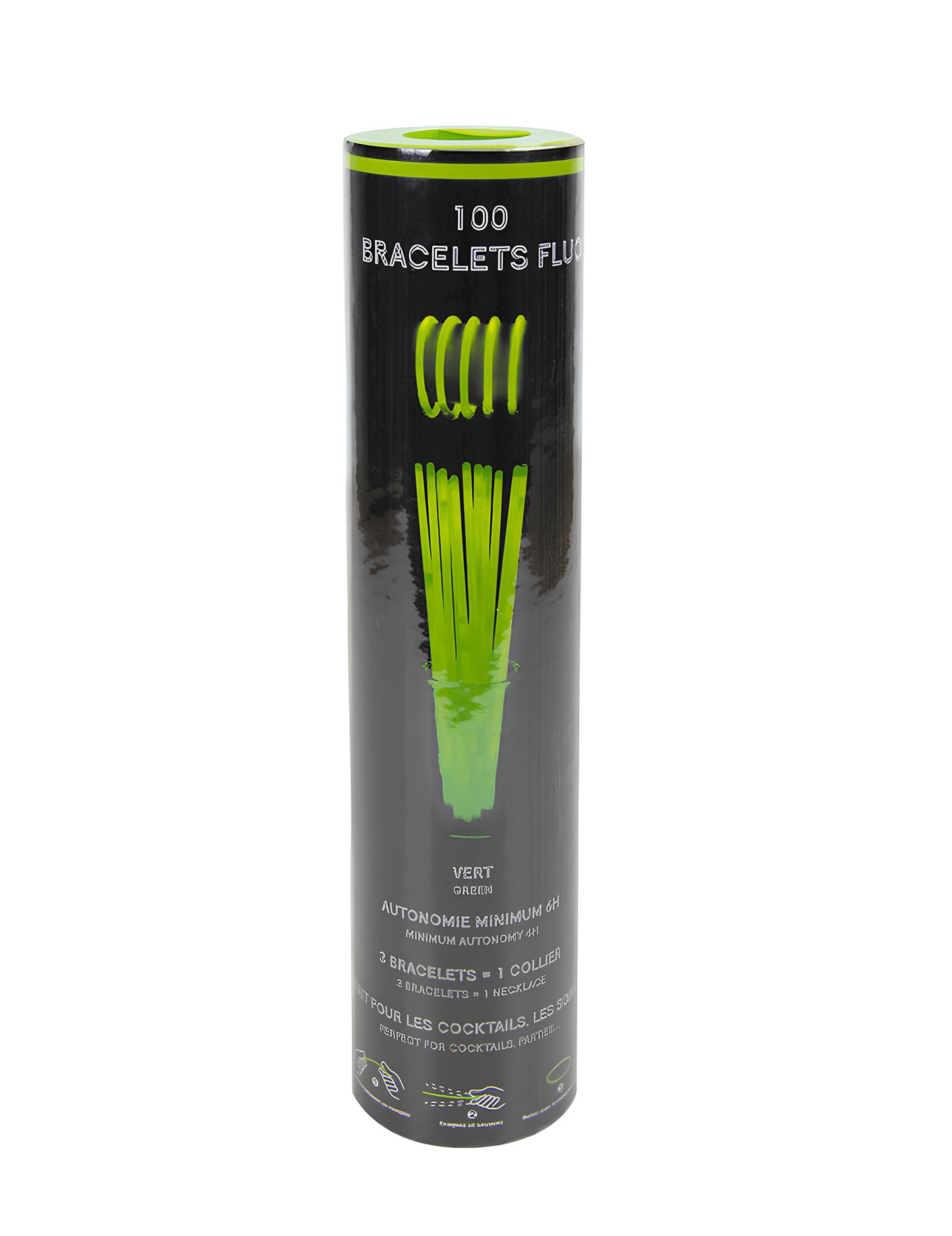 100 bracelets phosphorescent verts