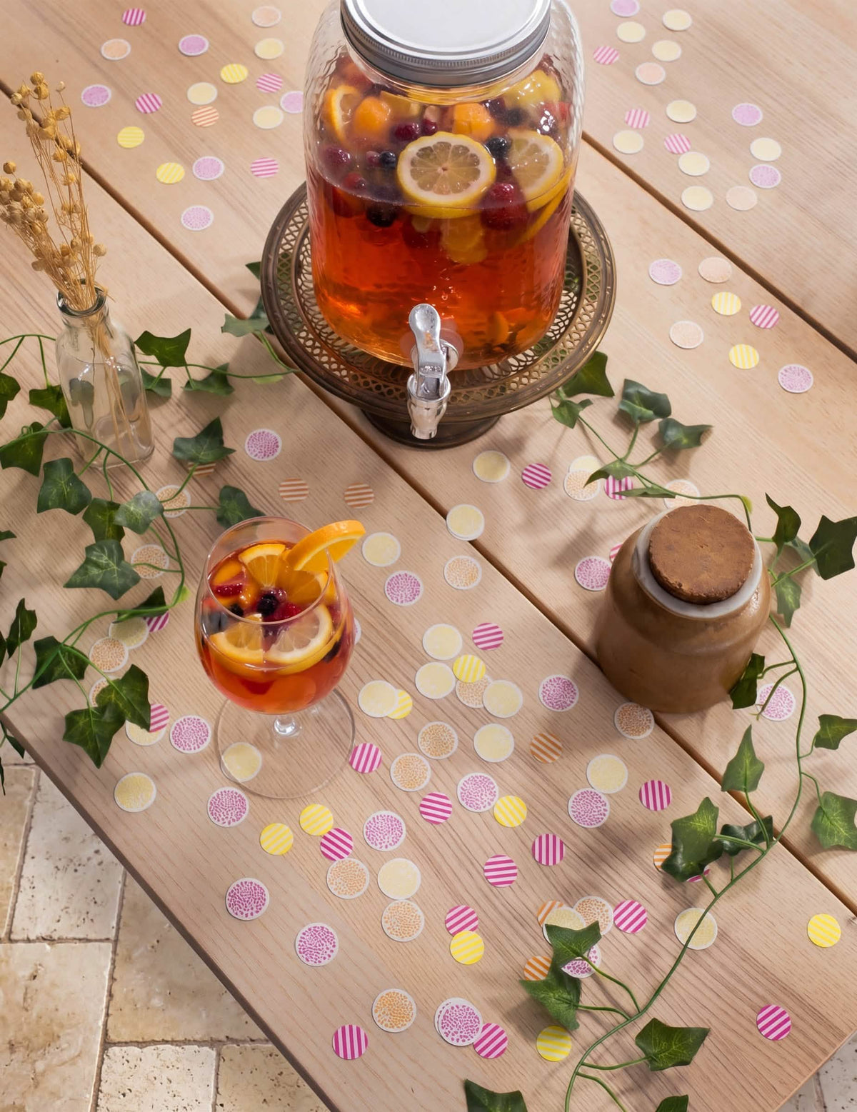 100 Confettis en papier Pink Limonade 2.5 cm