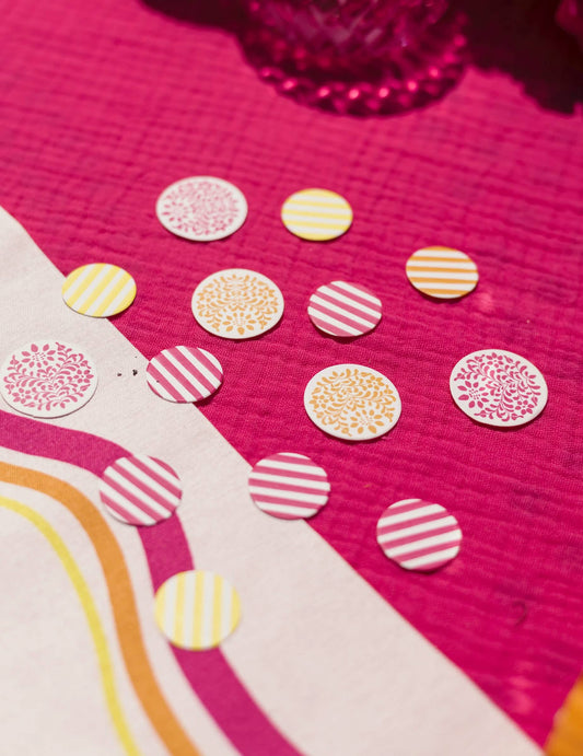 100 confetti din hârtie Pink Limonade 2.5 cm