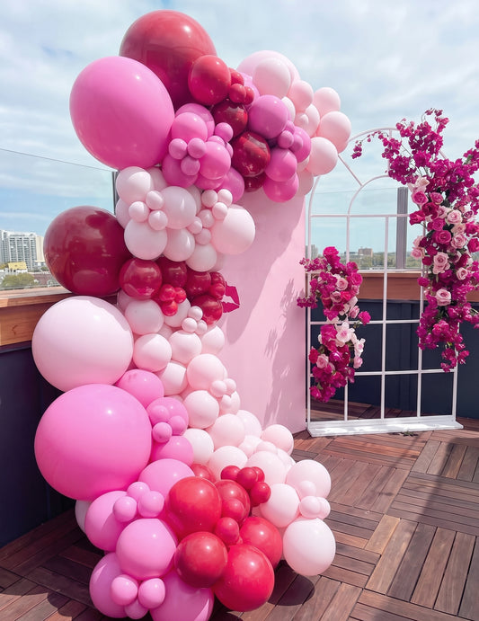 100 mini baloane roz din latex 13 cm pentru arc și decorațiuni