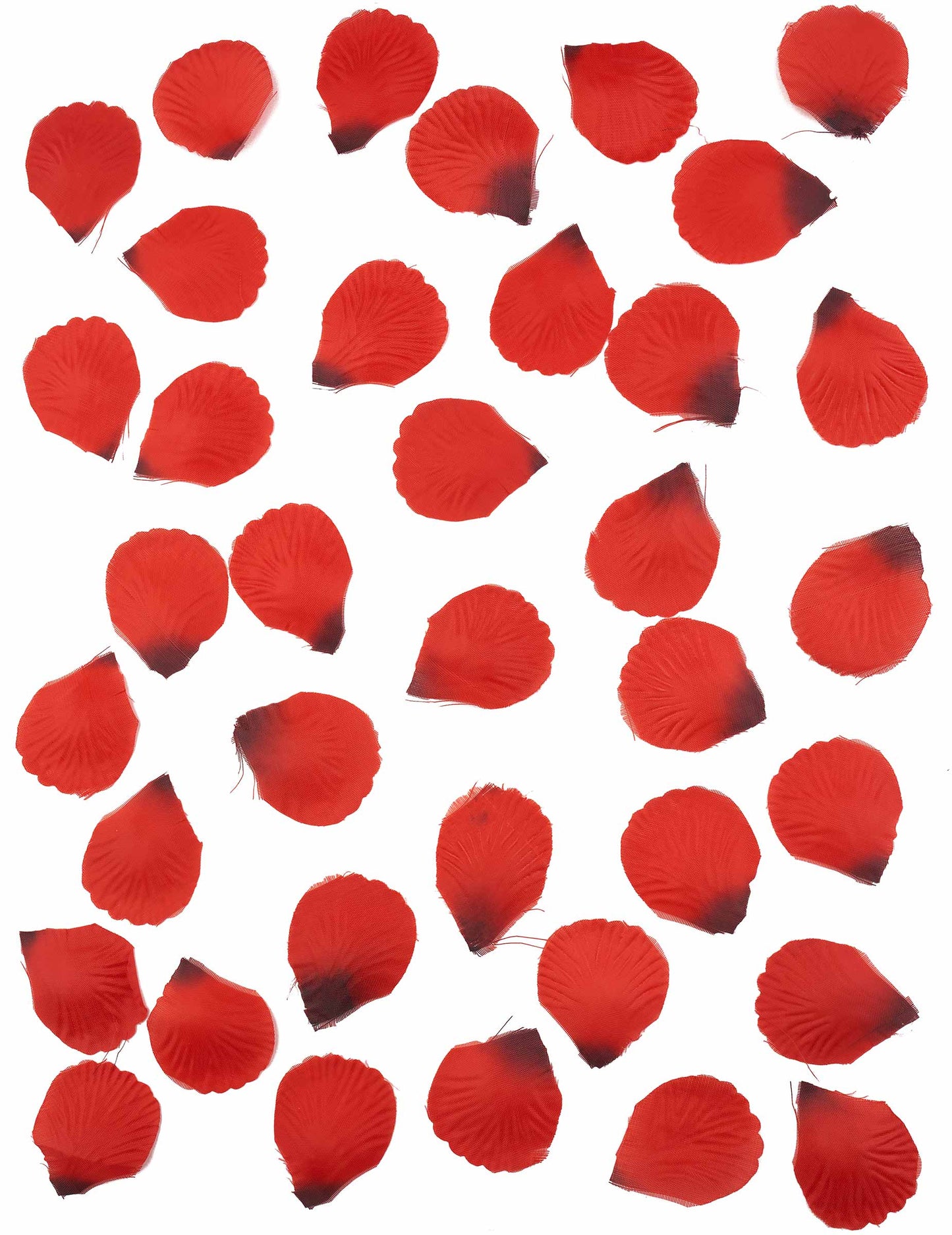 100 petale de trandafir din material textil roșu închis, 5 x 5 cm pentru decorare