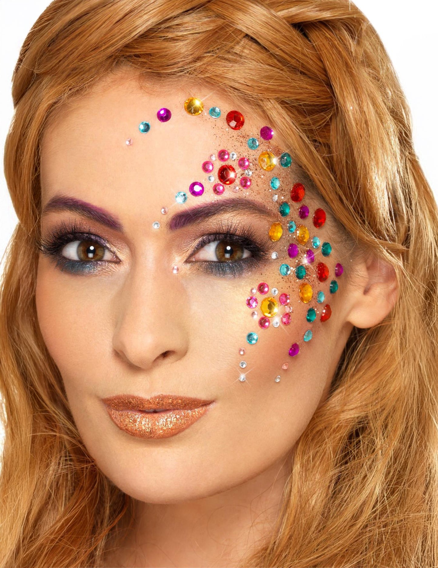 100 de strasuri pentru fețe multicolore