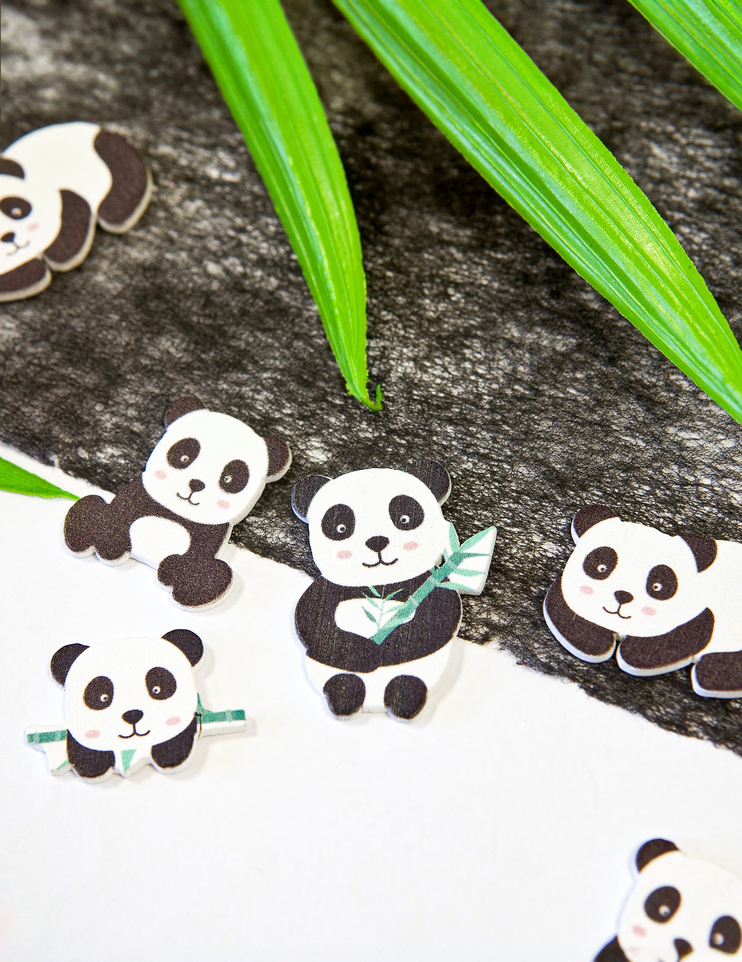 12 confetti din lemn cu formă de panda (aproximativ 3) cm decorarea mesei