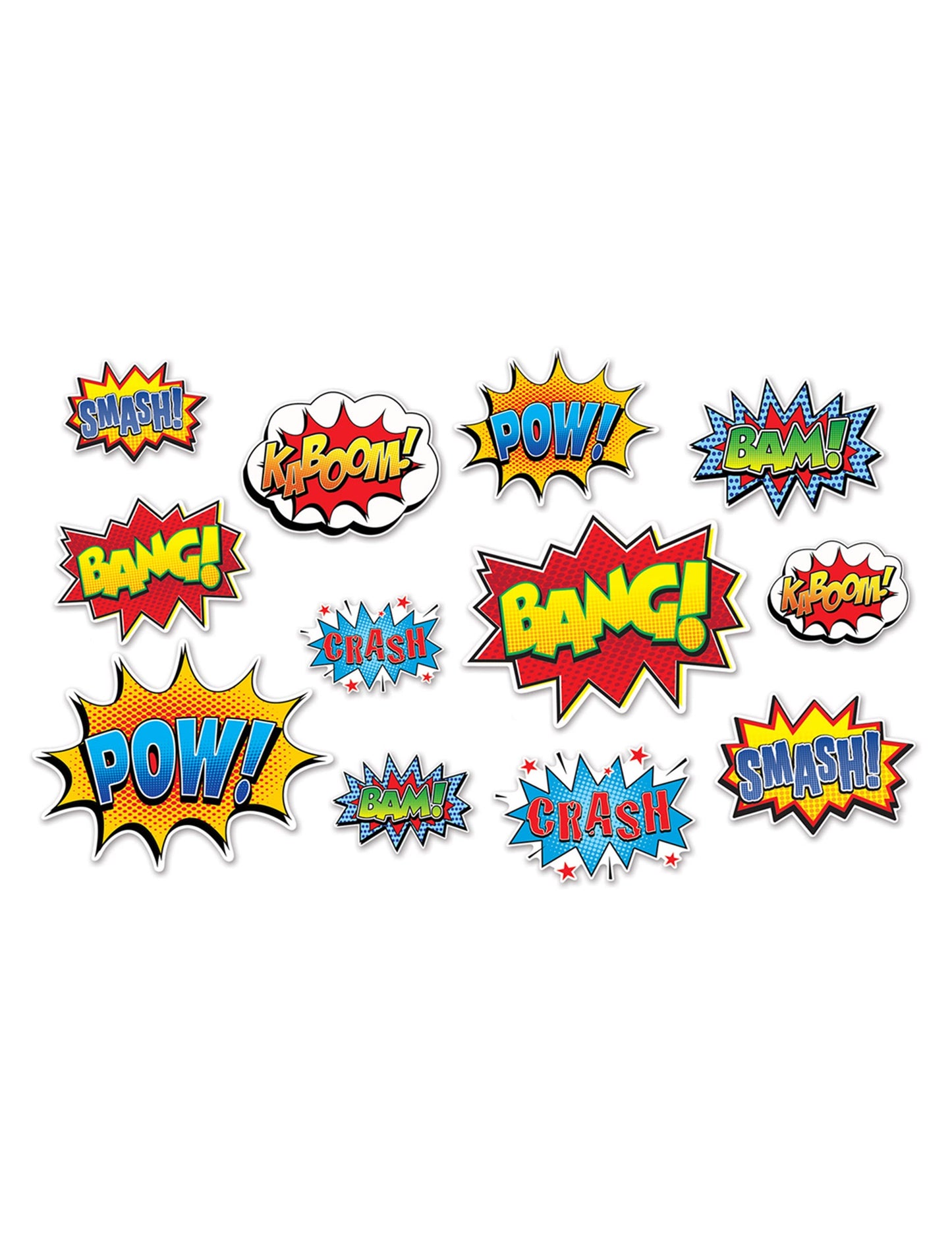 12 decorațiuni murale din carton cu eroi cu vârste cuprinse între 15 și 31 de ani cm viniete de benzi desenate