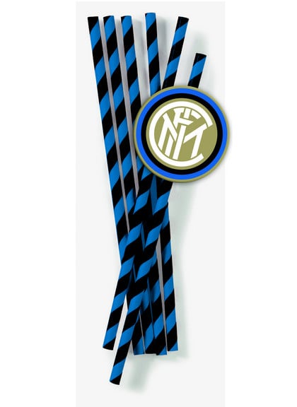 Paie din carton inter milano™ pentru suporter albastru și negru, dungate