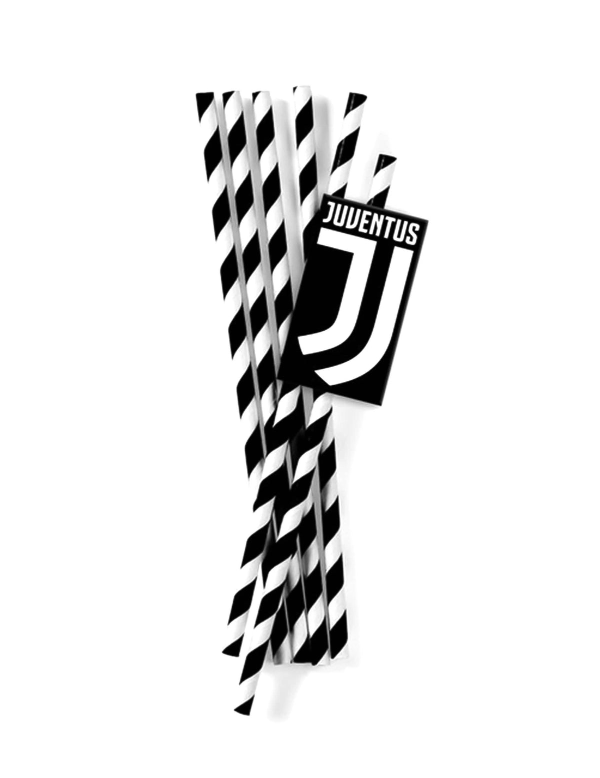 Paie din carton juventus pentru petrecere alb și negru dungate