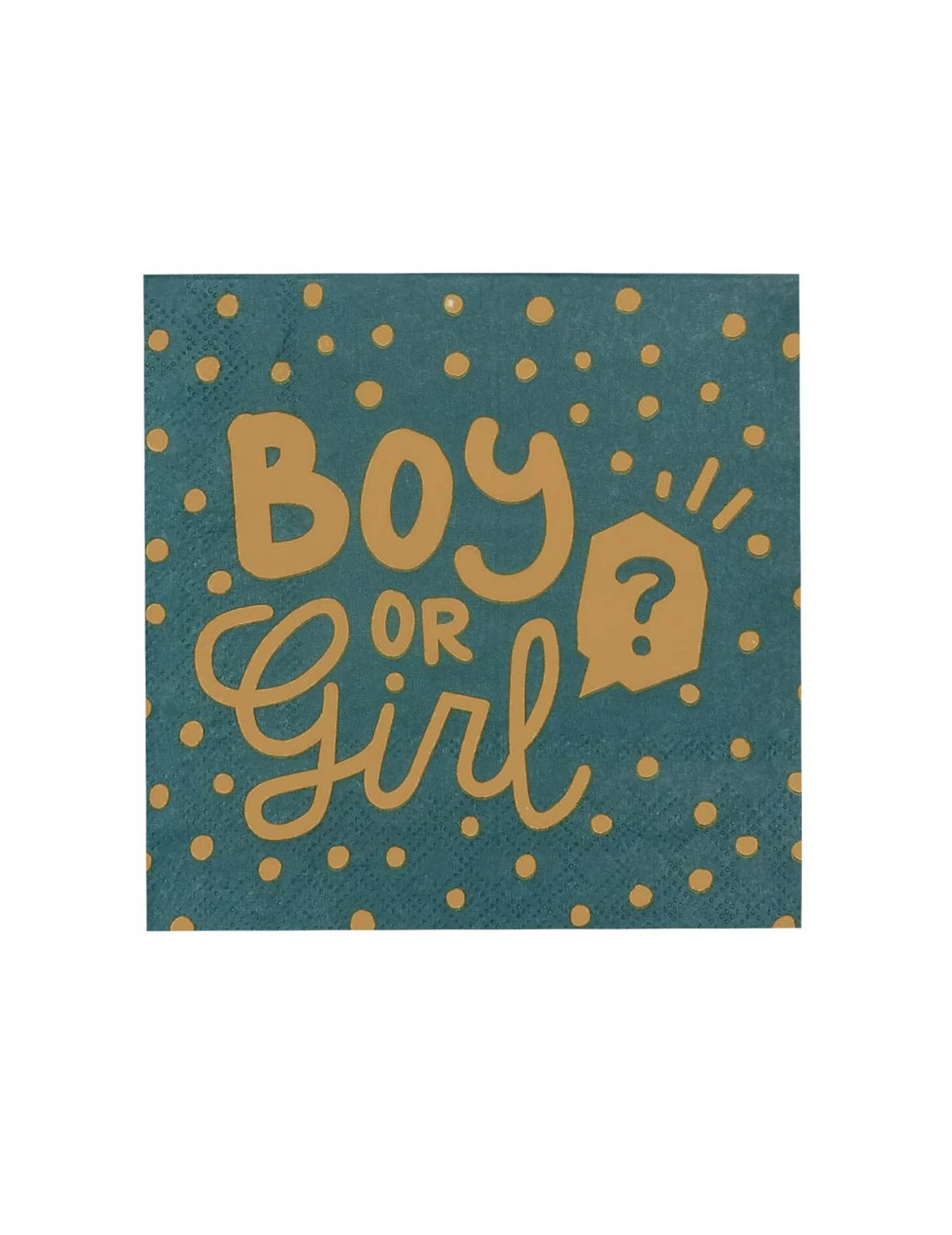 șervețele de hârtie Boy or Girl pentru petrecere turquoise și auriu