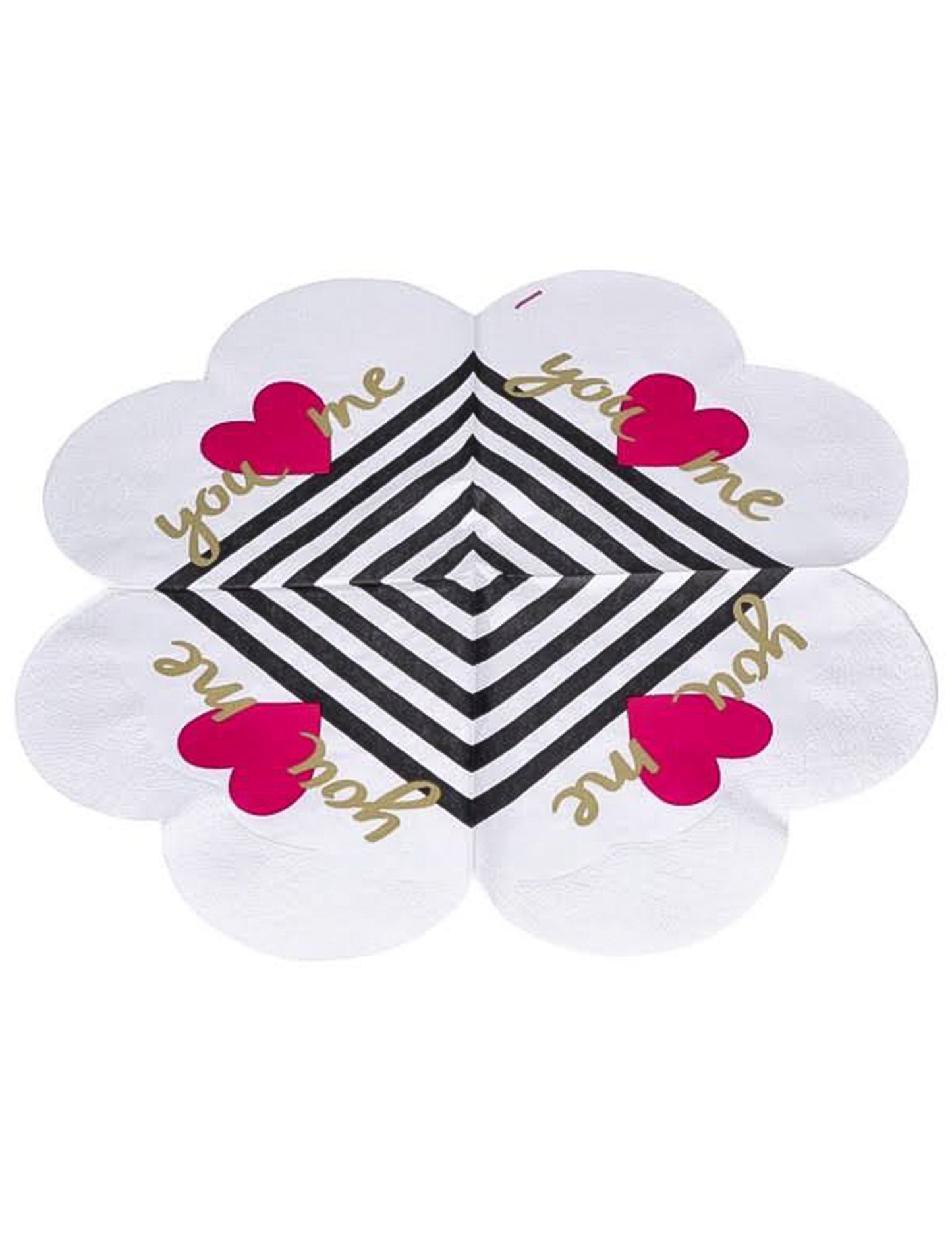 12 șervețele de hârtie în formă de inimă 32 cm tu și eu