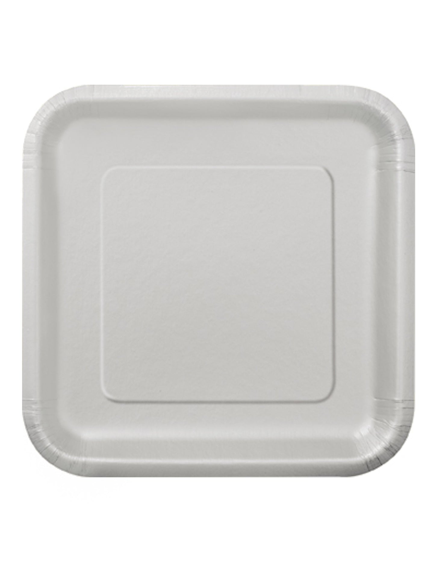 14 farfurii pătrate din carton argintiu 23 cm de unică folosință