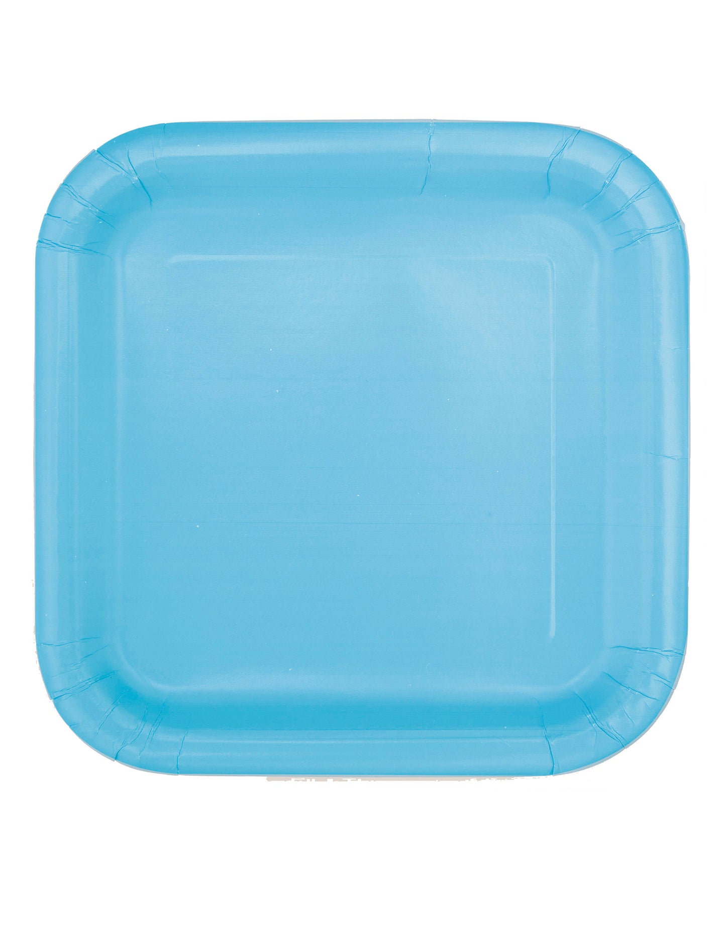 14 farfurii pătrate în carton albastru pastel 22 cm