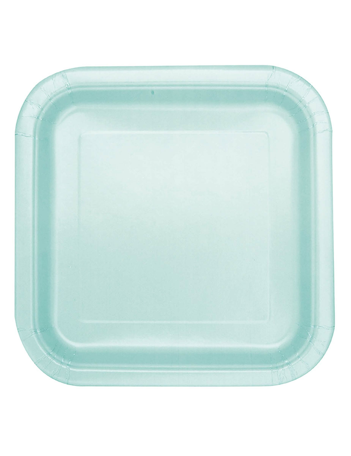 Assiettes carrées en carton pastel pour fête menthe