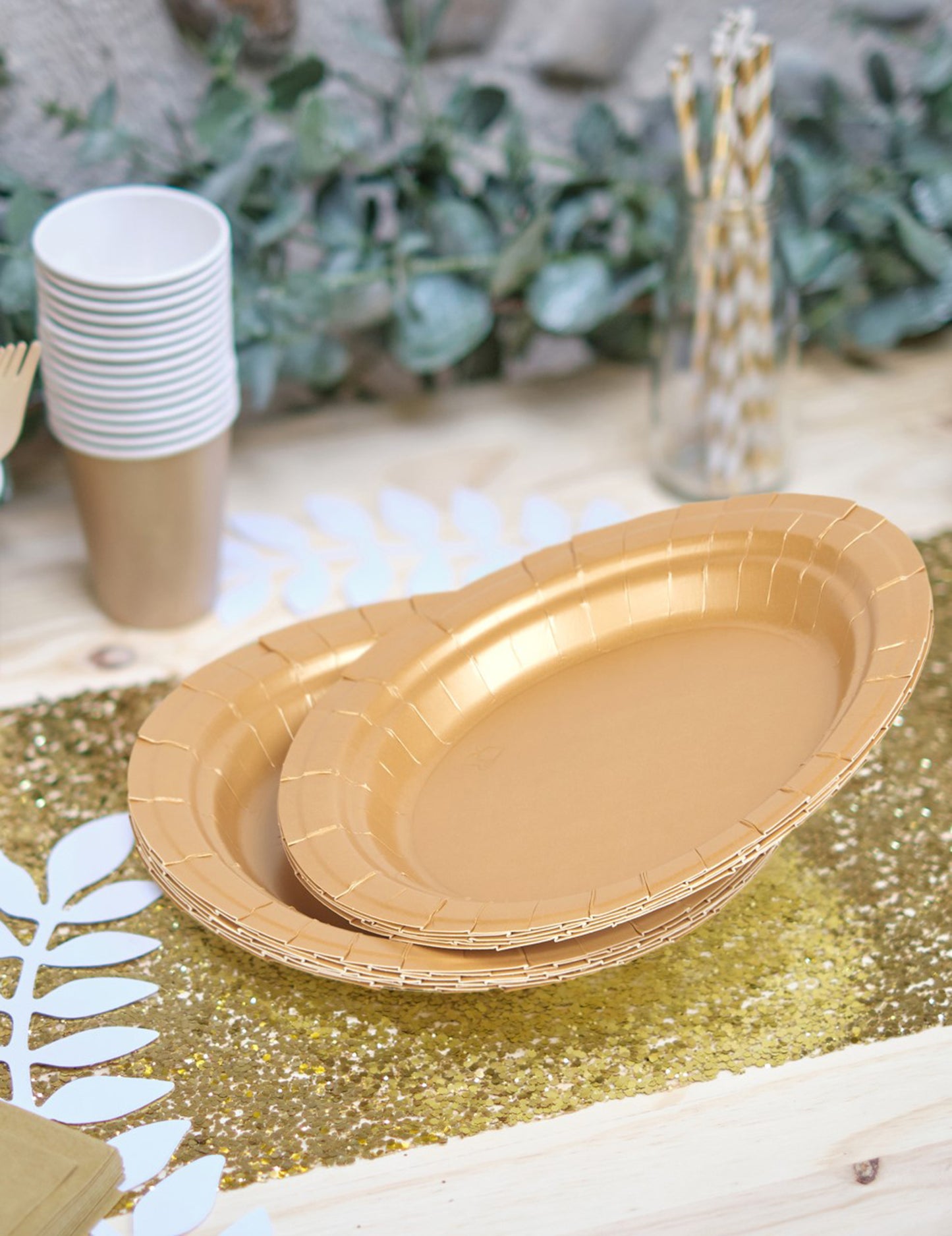 16 plăci de carton Matt Gold 22 cm