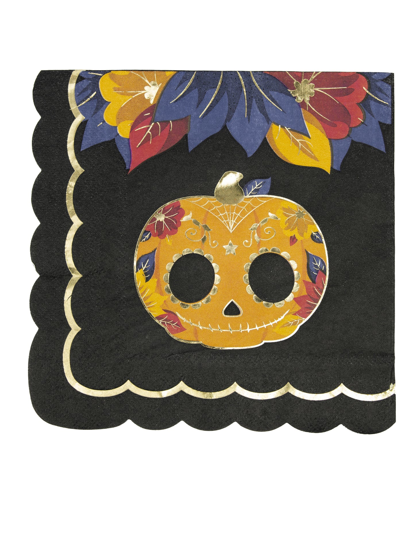 16 șervețele de hârtie festonate Dia de los muertos 33 x 33 cm
