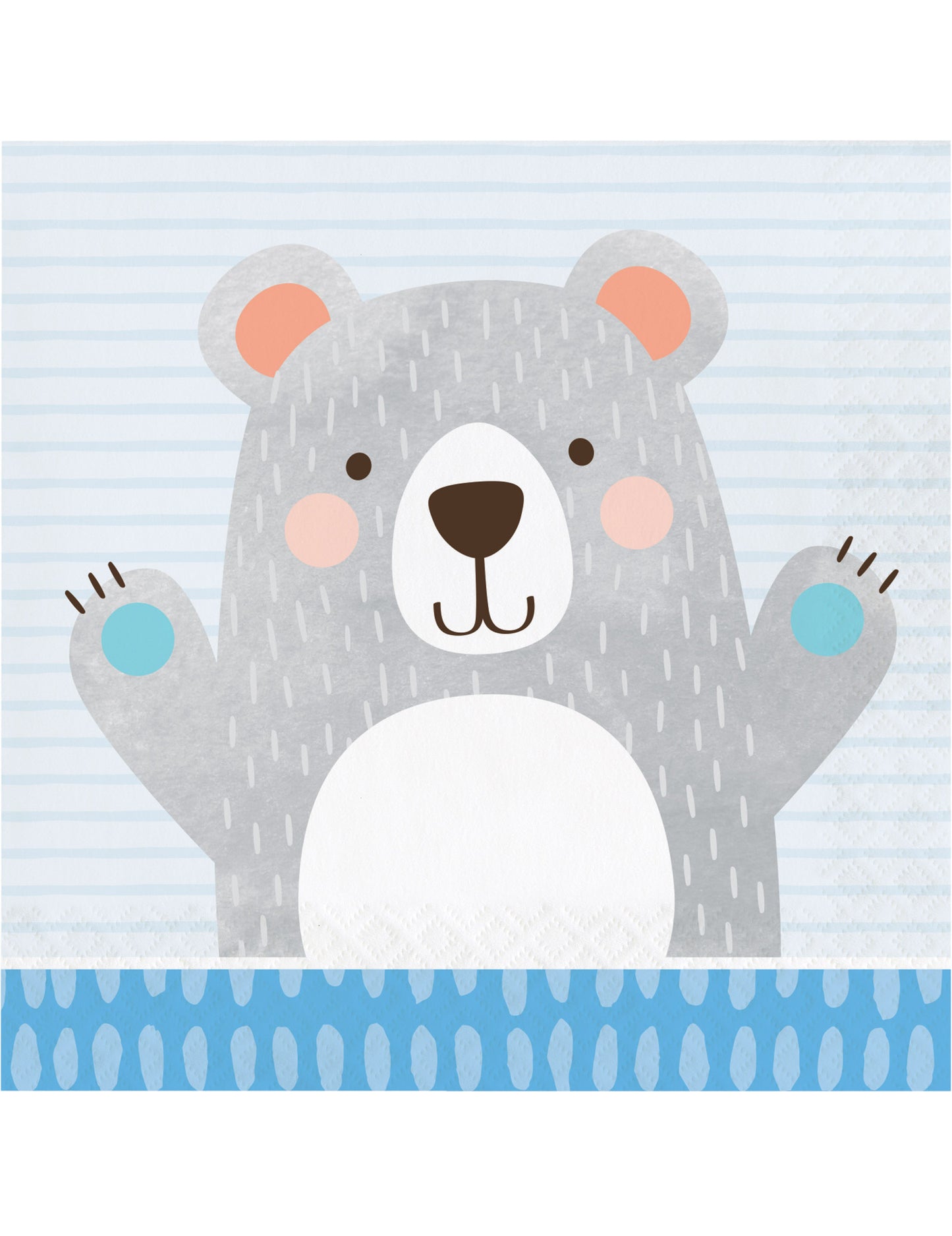 16 prosoape de hârtie de urs gri mic 33 x 33 cm