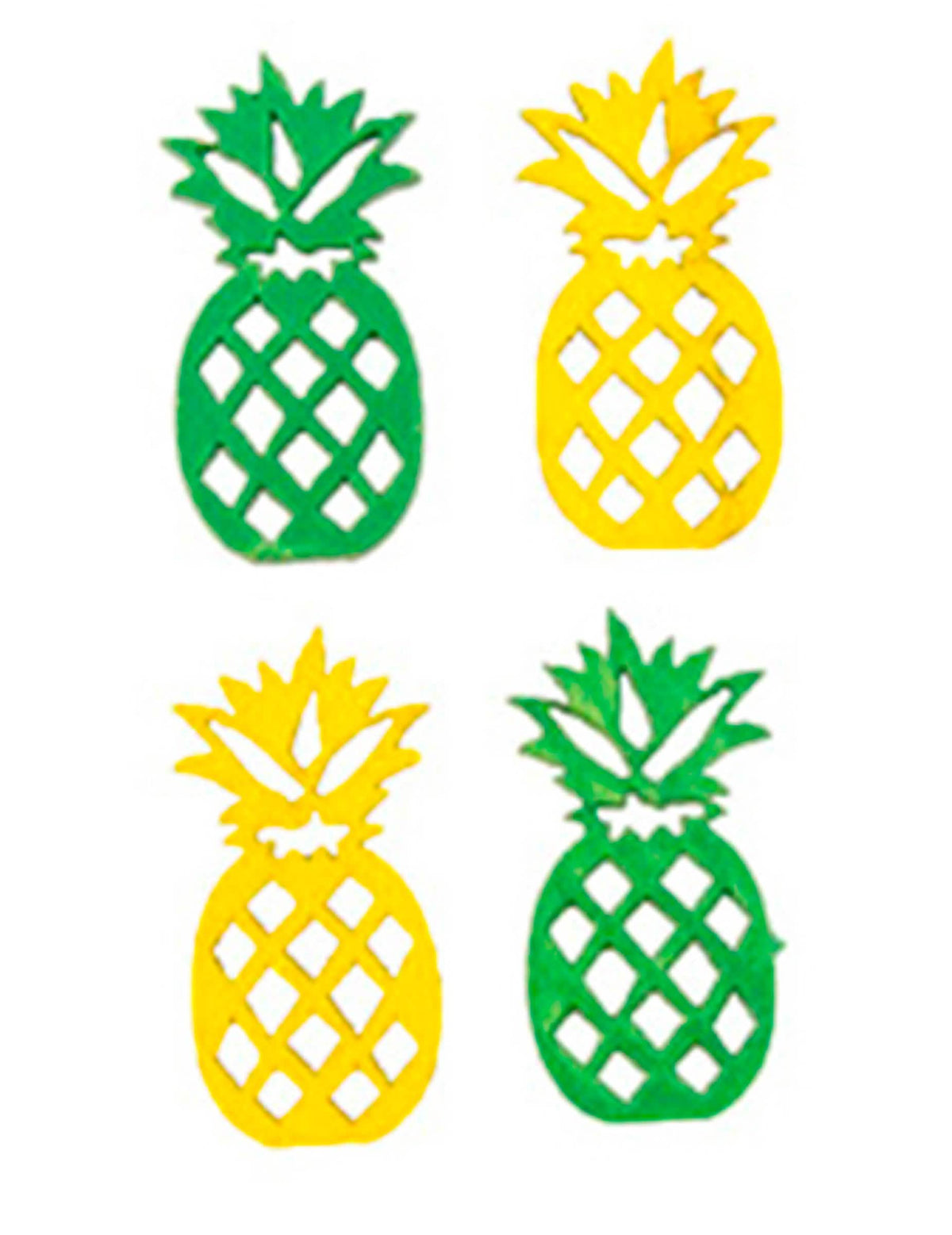 Ananas en bois pour décoration de table jaune et vert