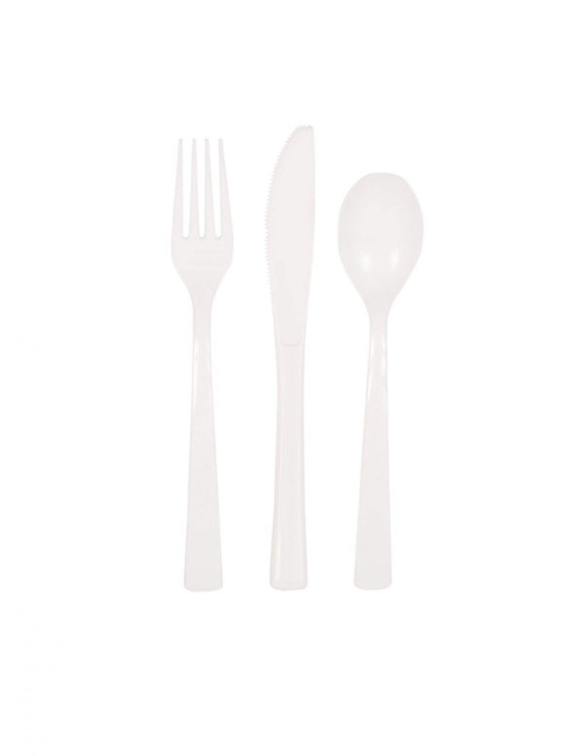 Sortiment de tacâmuri din plastic alb 18 piese