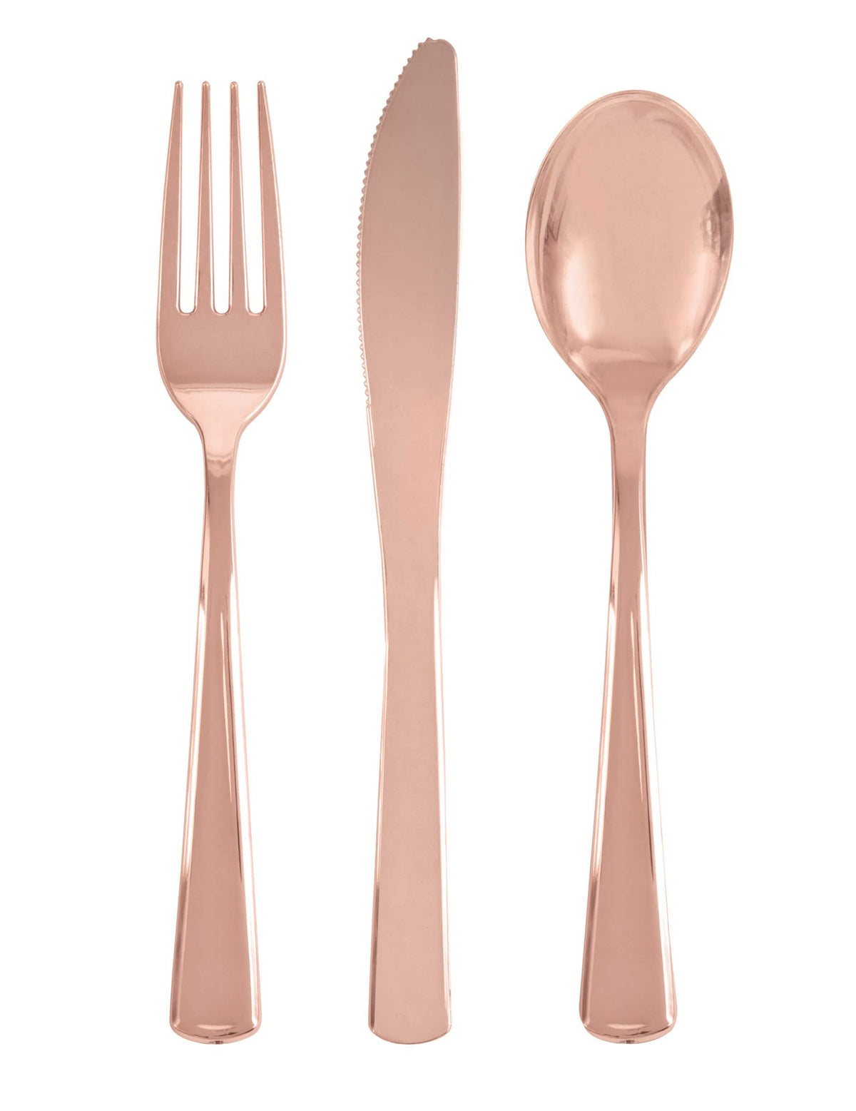 18 tacâmuri din plastic pentru petrecere auriu roz