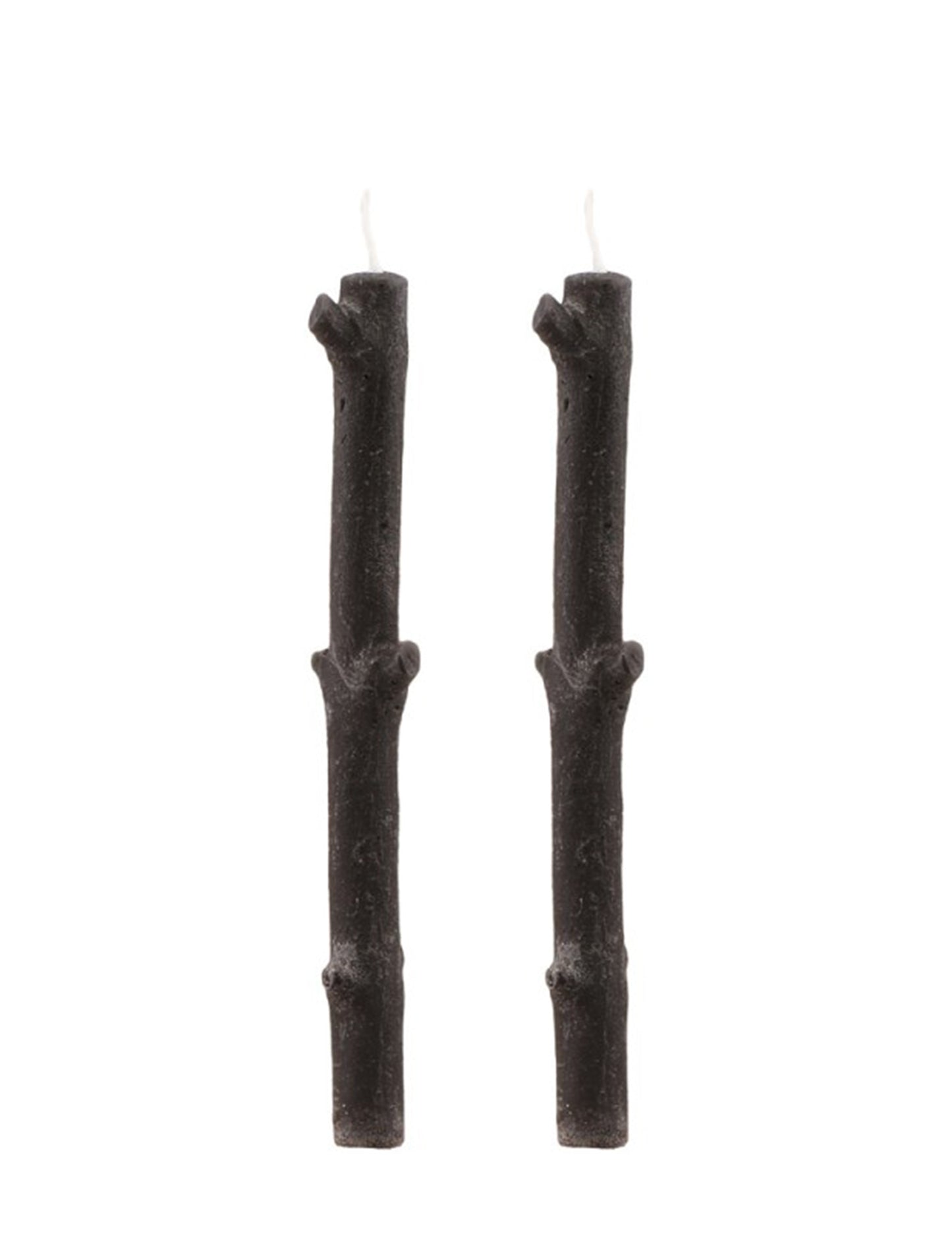 2 lumânări de ramură a copacilor negri 25 cm