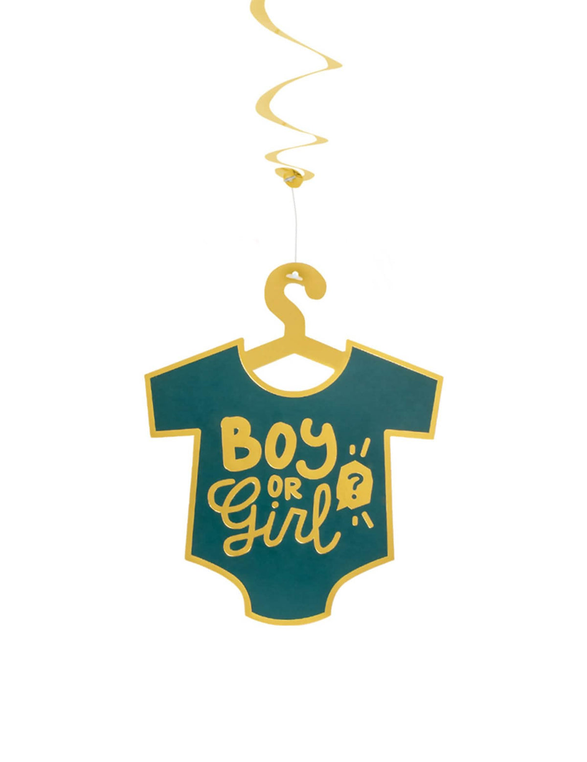 Detaliu al motivului body al decorațiunilor de agățat Boy auriu Girl