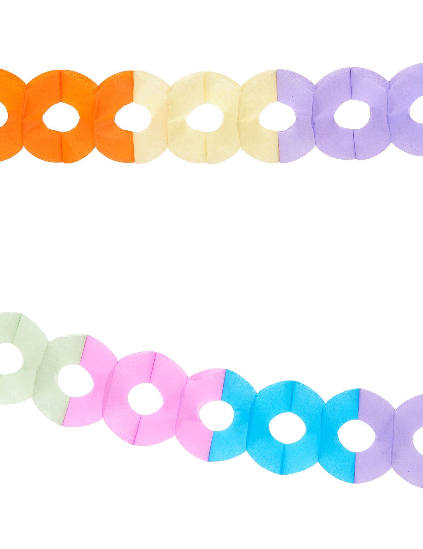 2 ghirlande cu hârtie multicoloră 2,5 m