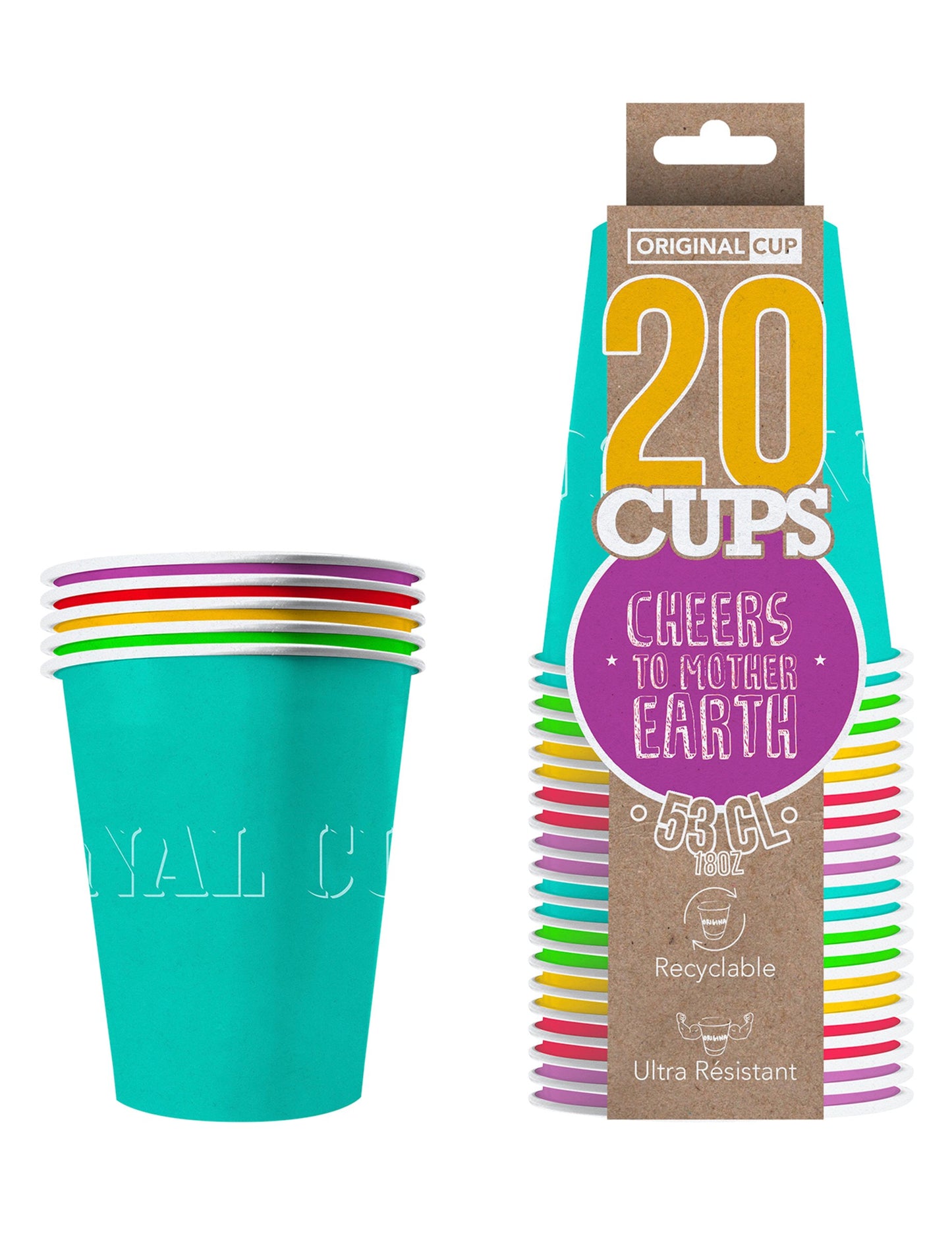 20 de cupe americane reciclabile carton vara 53 cl
