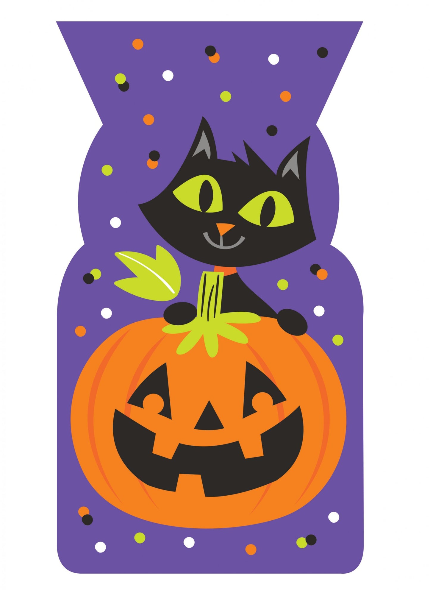 20 pungi de plastic mov cu design cu pisică și dovleac, 13 x 23 cm pentru Halloween