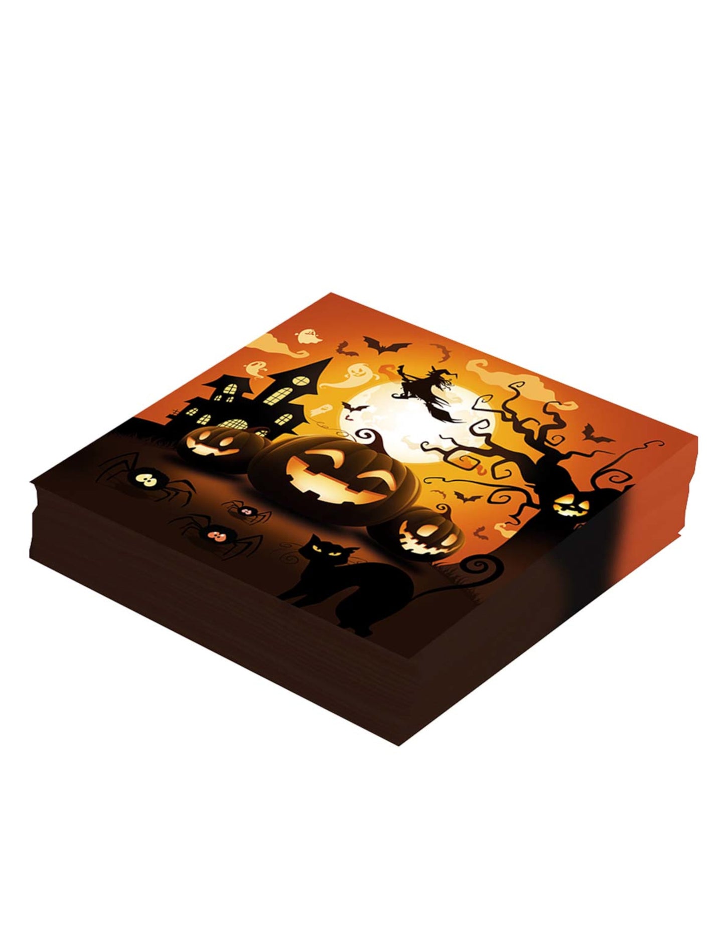 12 prosoape de hârtie de dovleac de Halloween 33 x 33 cm