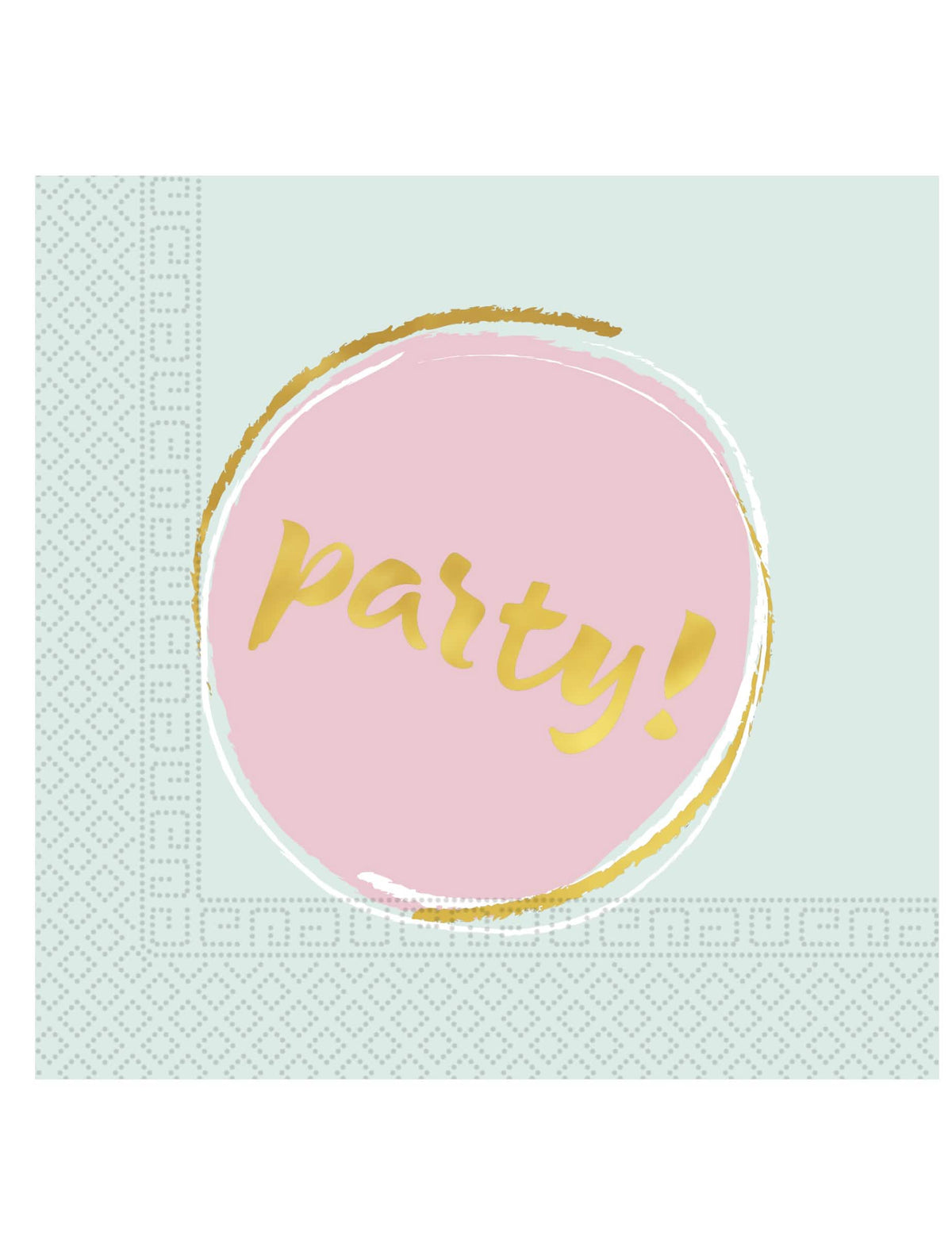 șervețele de hârtie Elegant Party pentru petrecere albastru și roz pastel cu text auriu