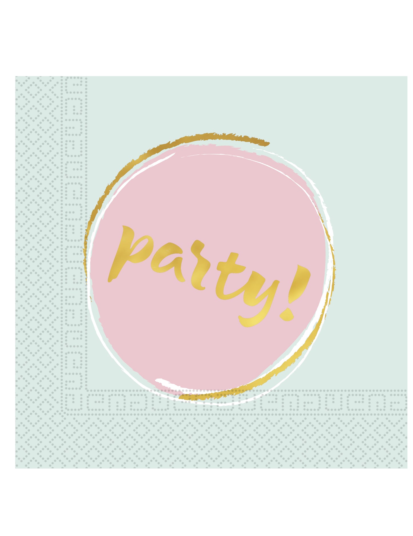 Serviettes en papier Elegant Party pour fête bleu et rose pastel avec texte doré