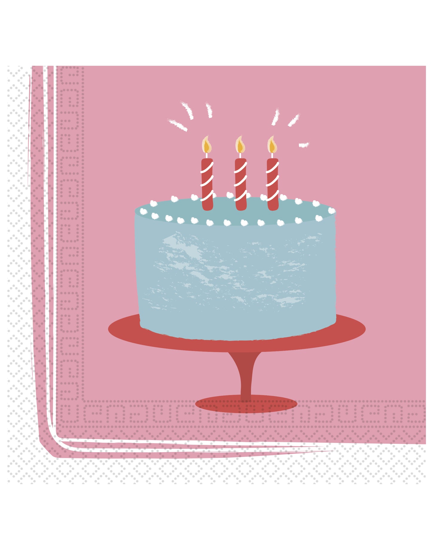 20 șervețele de hârtie roz pastel pentru tort de ziua de naștere, 84 x 84 cm cm