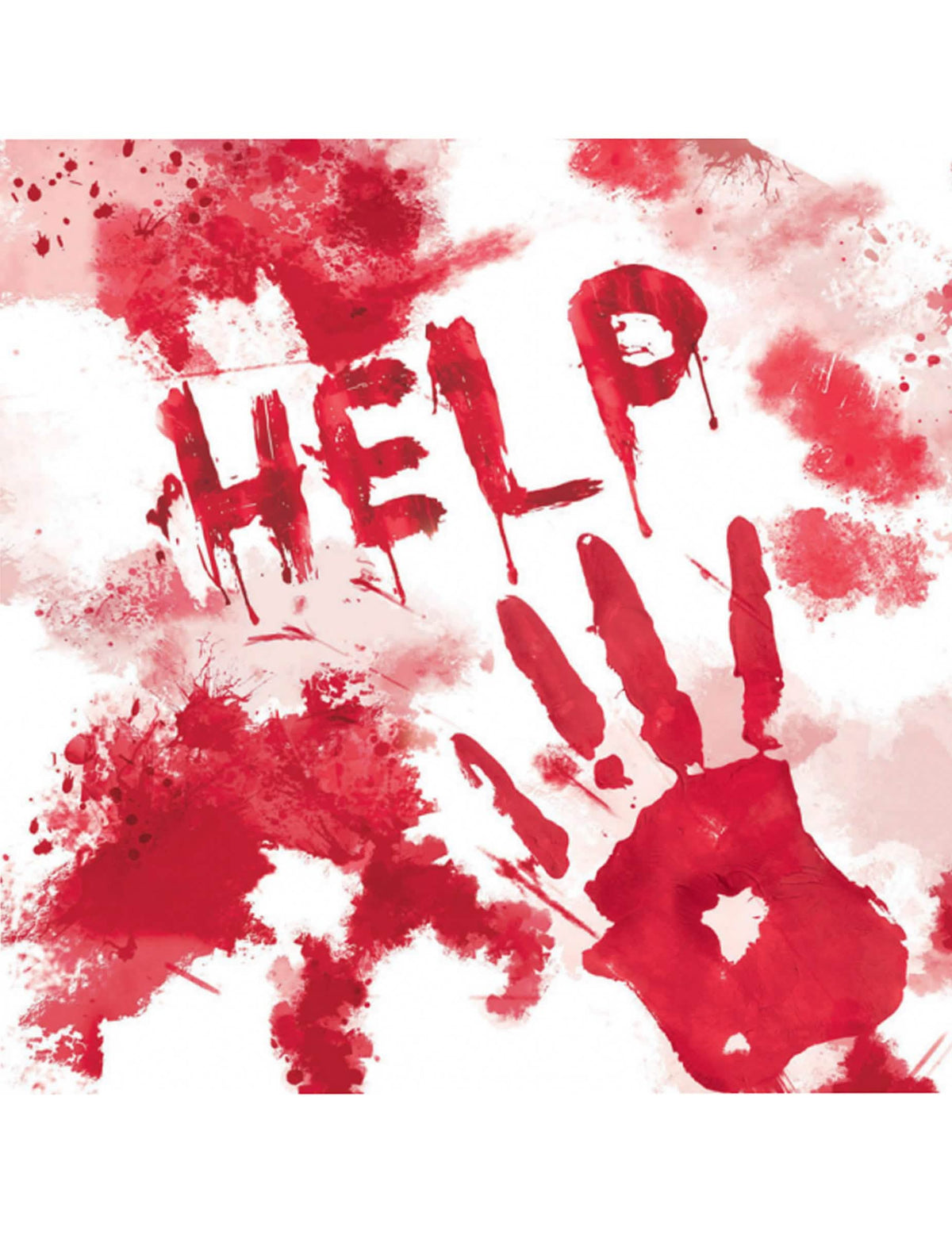 șervețele de hârtie halloween sângeros pentru petrecere alb și roșu cu inscripția Help