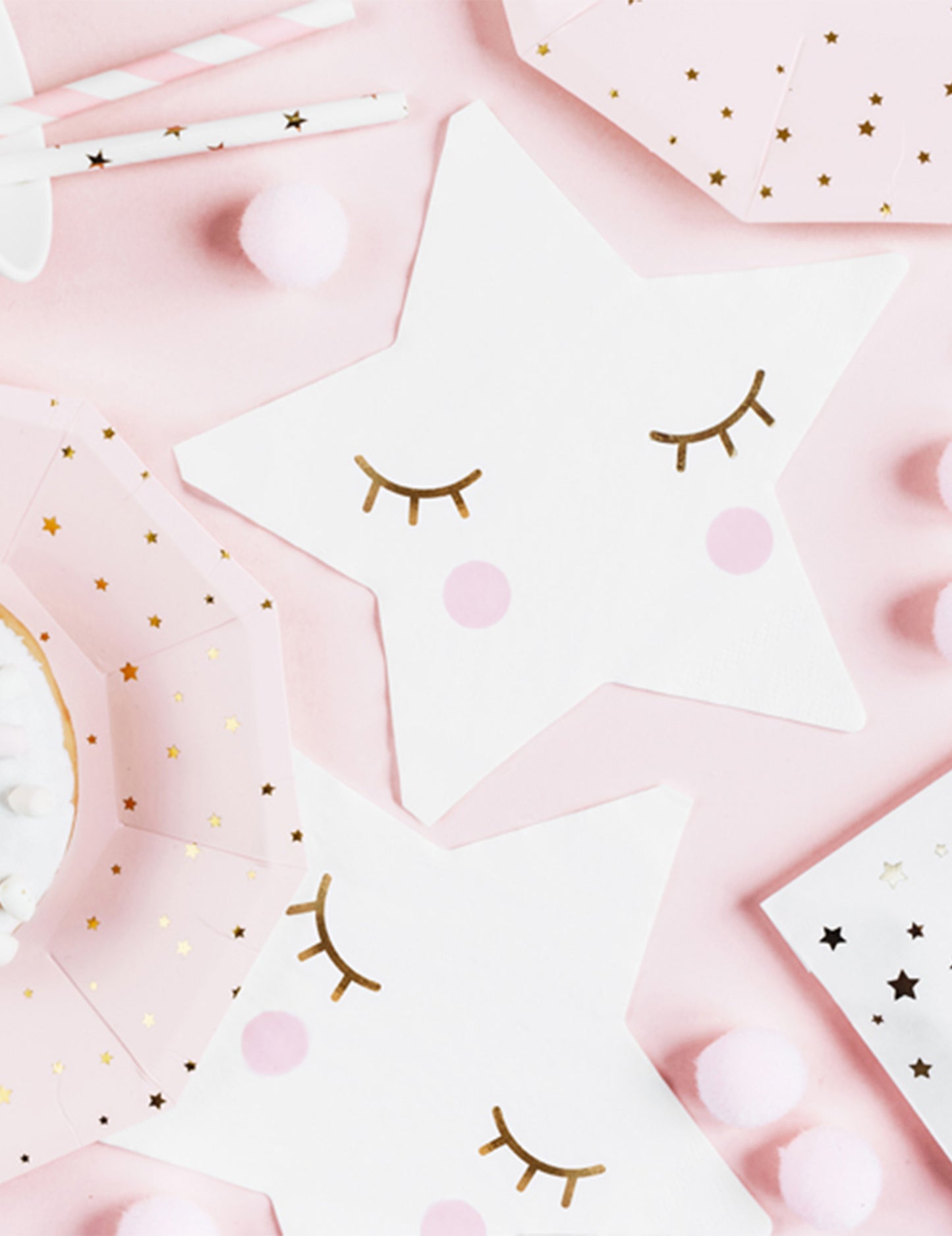 20 șervețele în hârtie de stea albă mică 16 x 16 cm