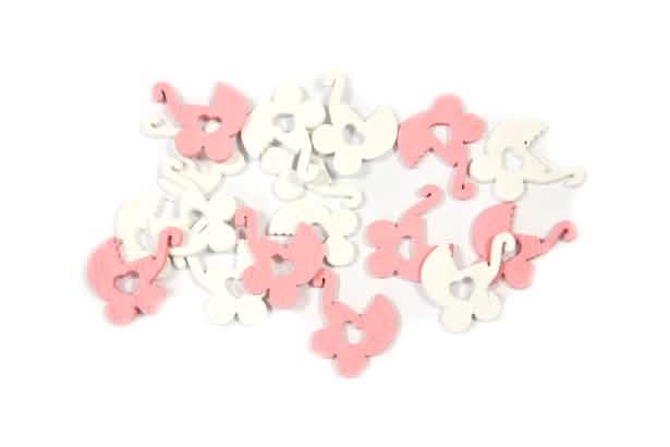 confetti de masă landau bebeluș pentru botez roz și alb