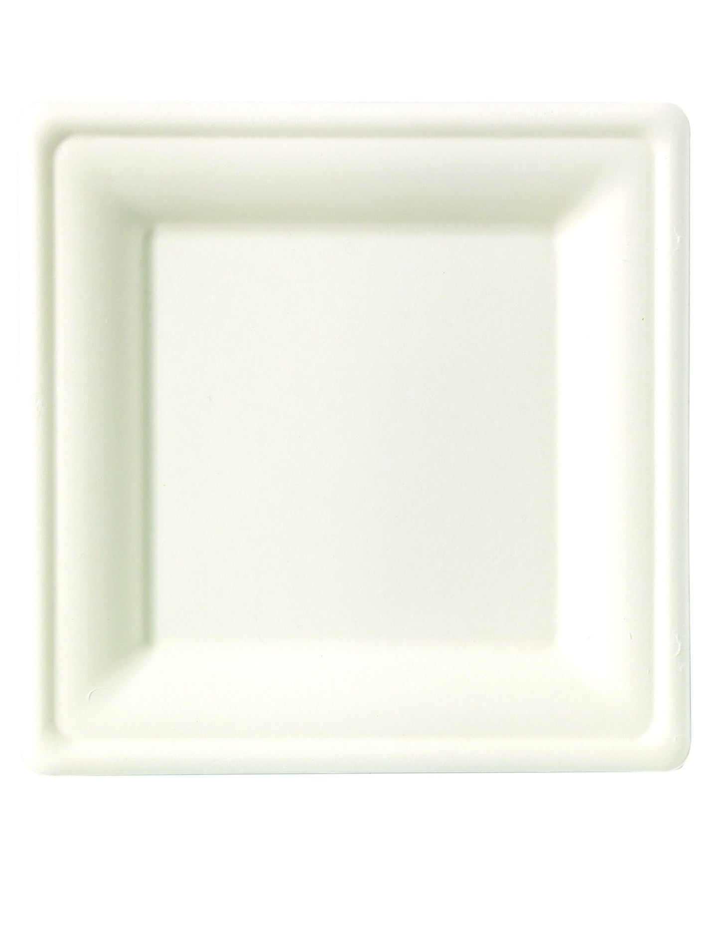 25 Farfurii pătrate din fibră de trestie de zahăr 20 x 20 cm compostabil alb