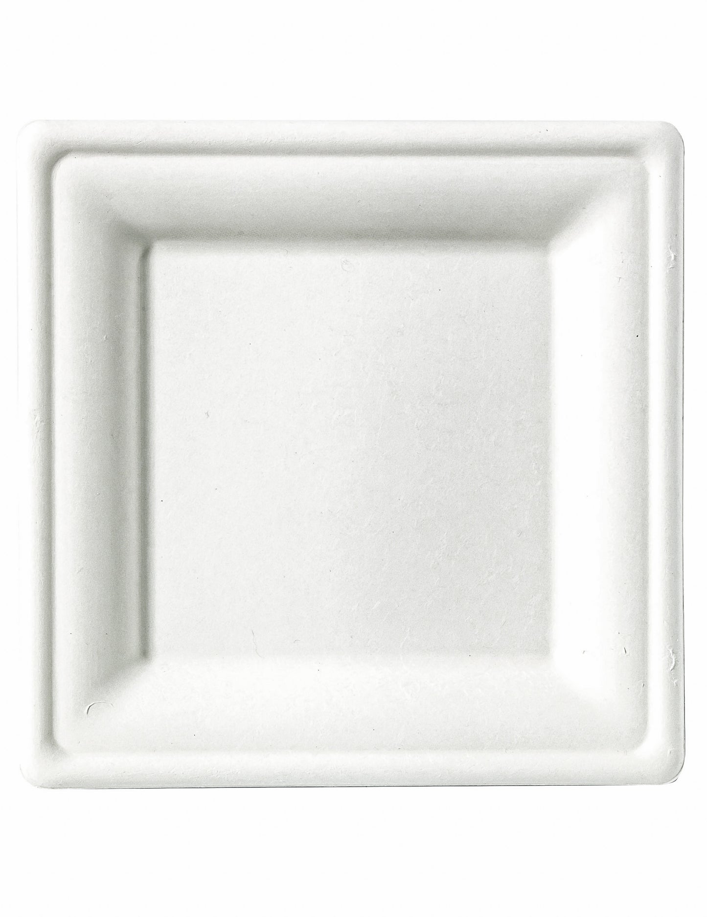 25 farfurii mici pătrate din fibră de trestie de zahăr, 15 x 15 cm compostabil alb