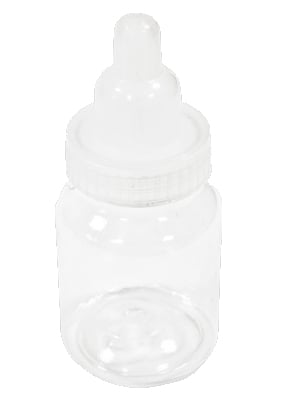 Biberoane transparente pentru bomboane de tip dragée pentru baby shower