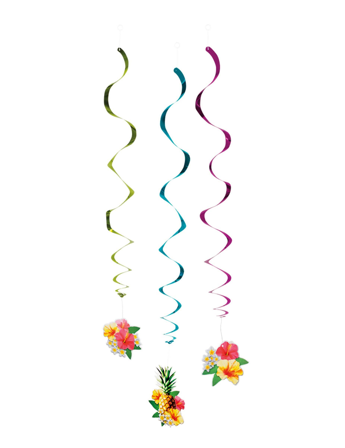 Decorațiuni de agățat Hawaii party multicolore cu flori și ananas