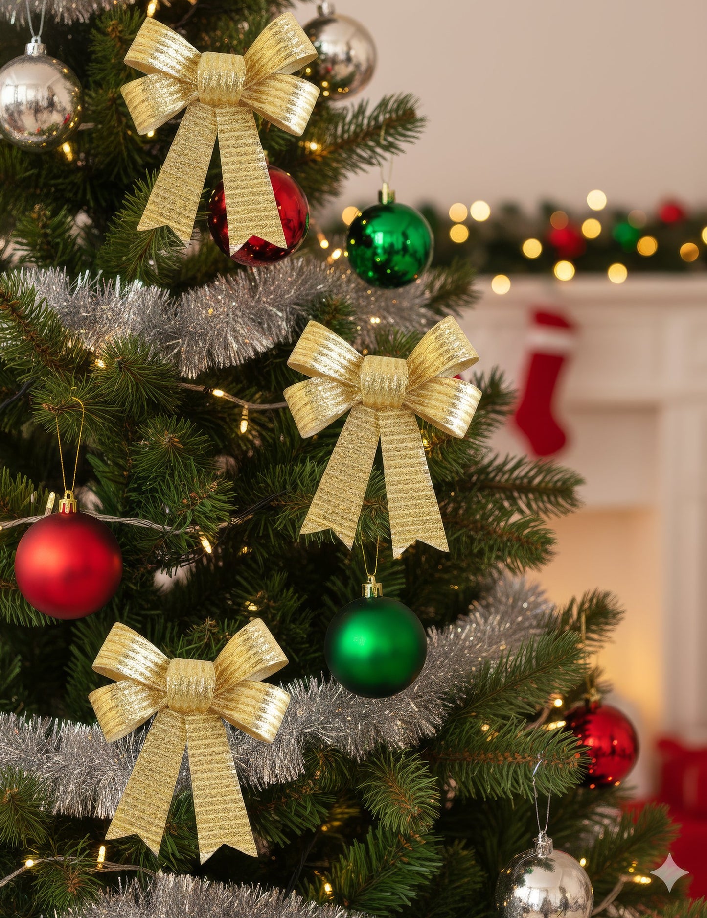 3 Fundițe aurii strălucitoare 10 x 13 cm