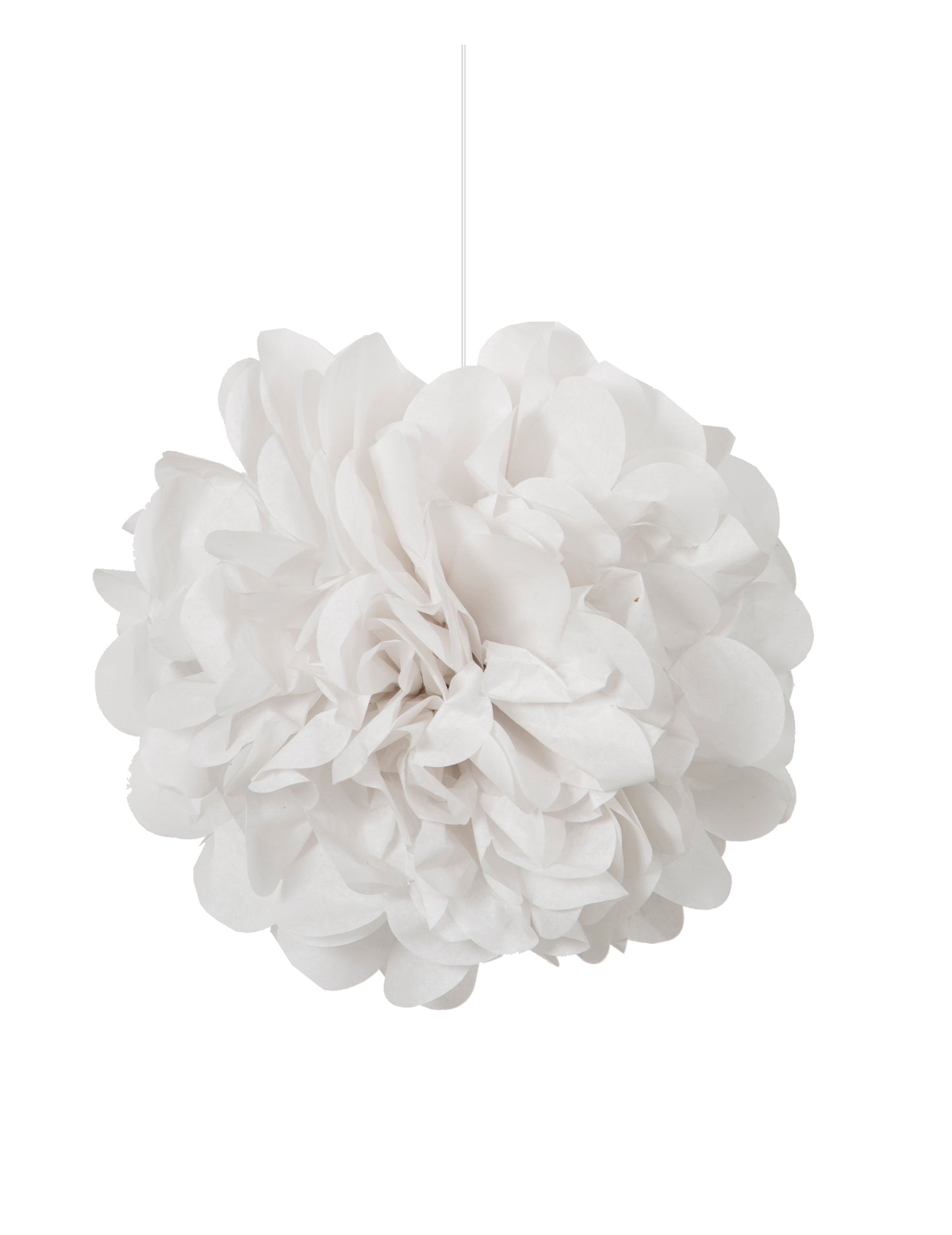 Pompon à suspendre en papier pour mariage blanc