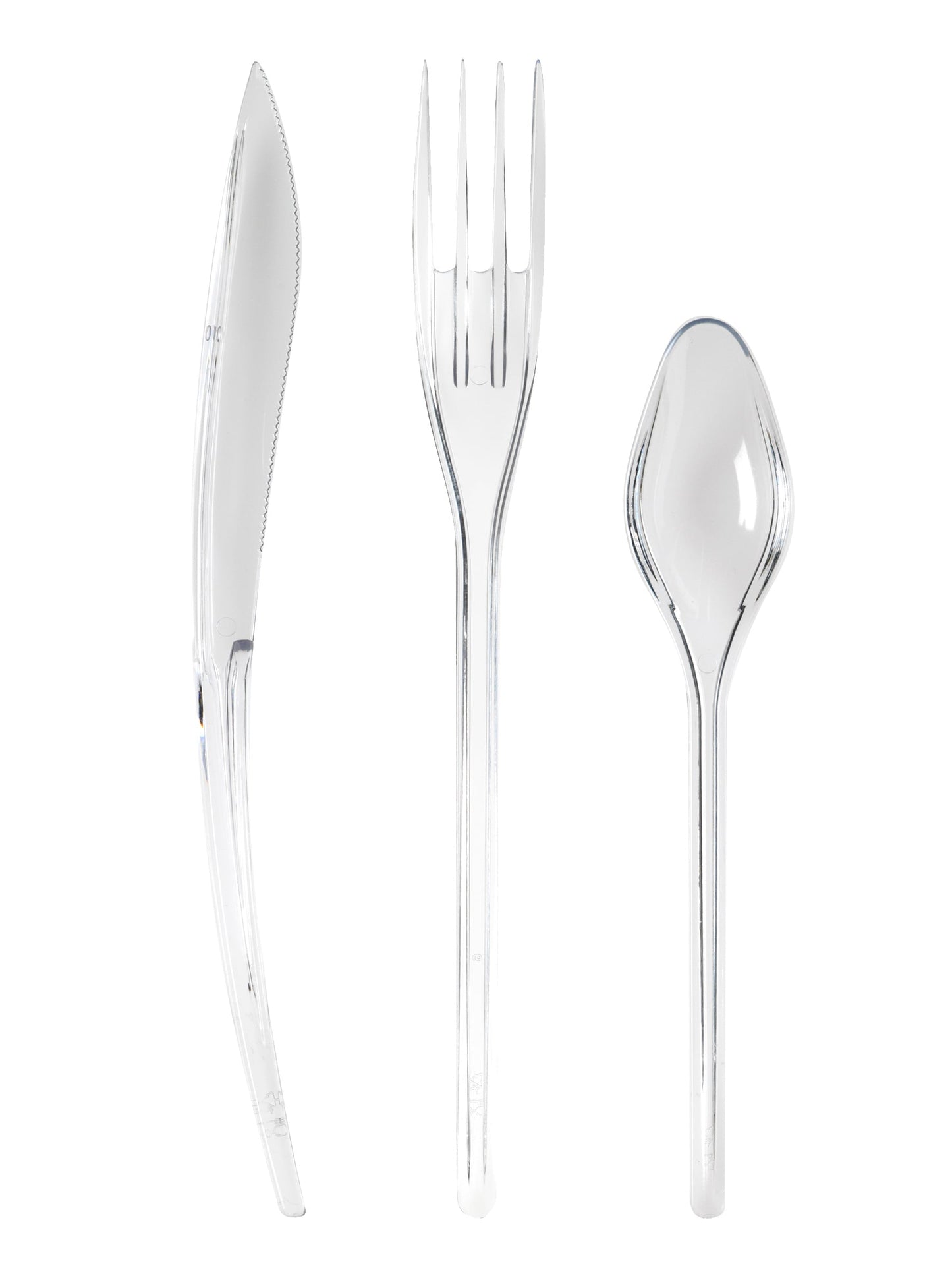Couverts en plastique cristal pour fête transparents premium