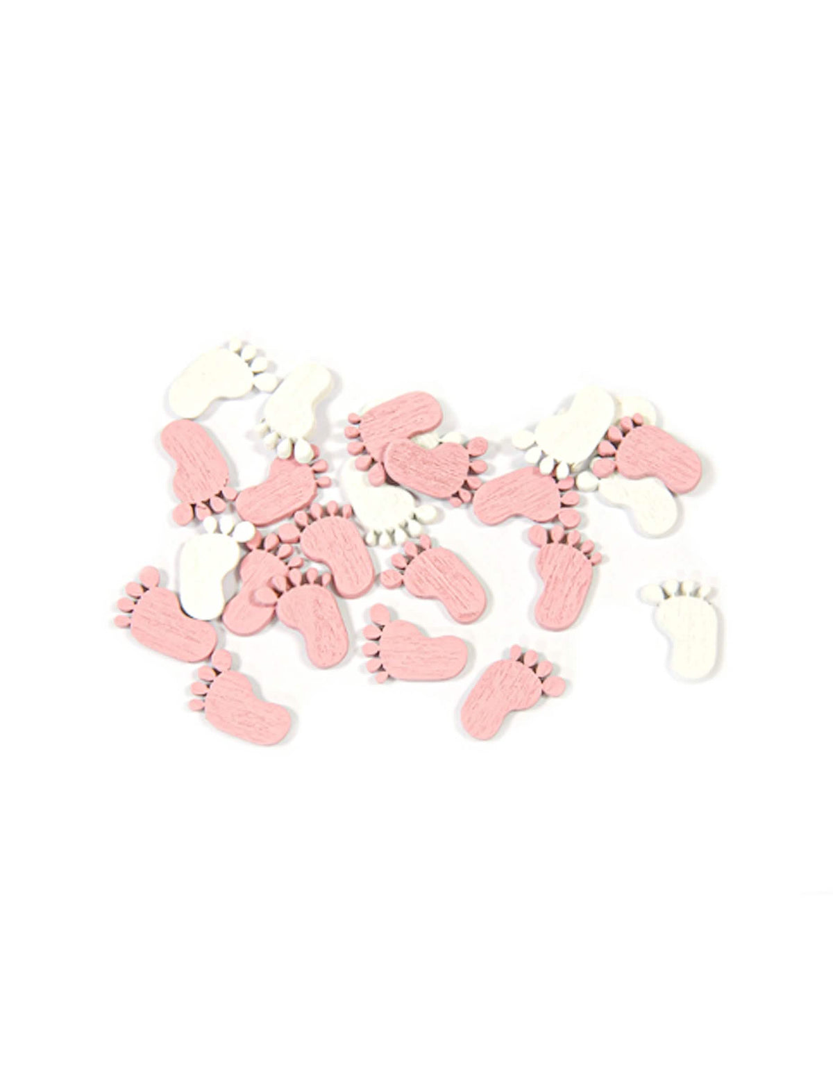 confetti de masă picioare de bebeluș pentru baby shower roz și alb